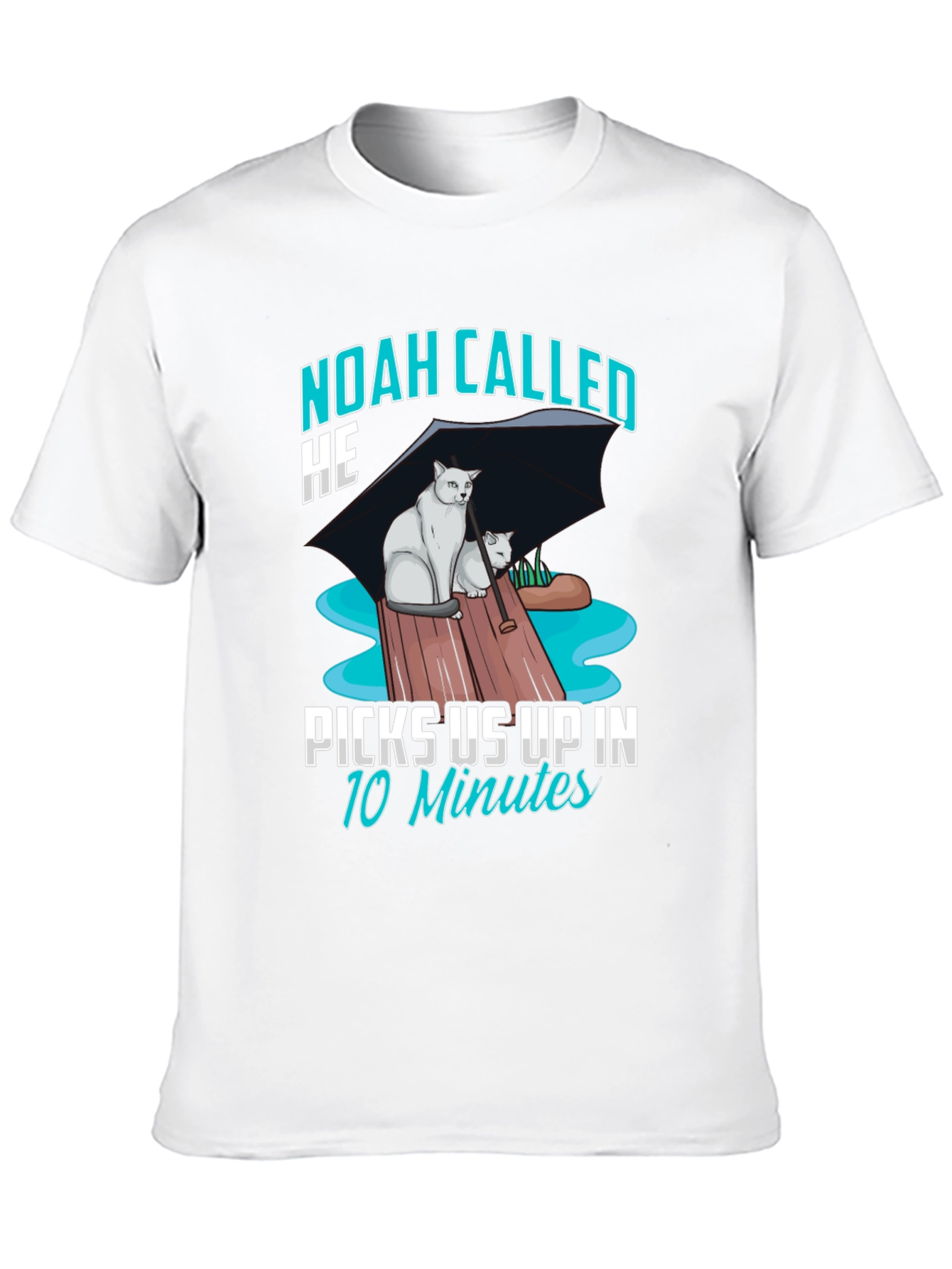 Black Noah Called Funny Cat T-Shirt view 10