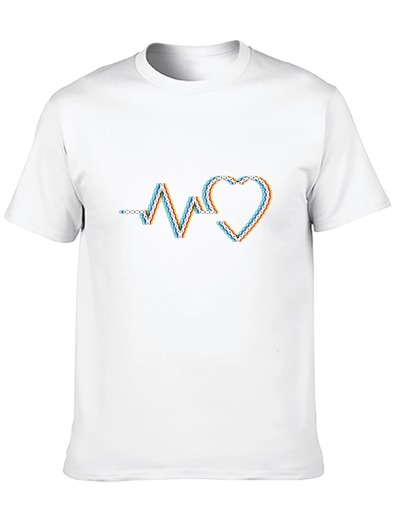 Black Heartbeat Chain Graphic T-Shirt - Modern Style view 10