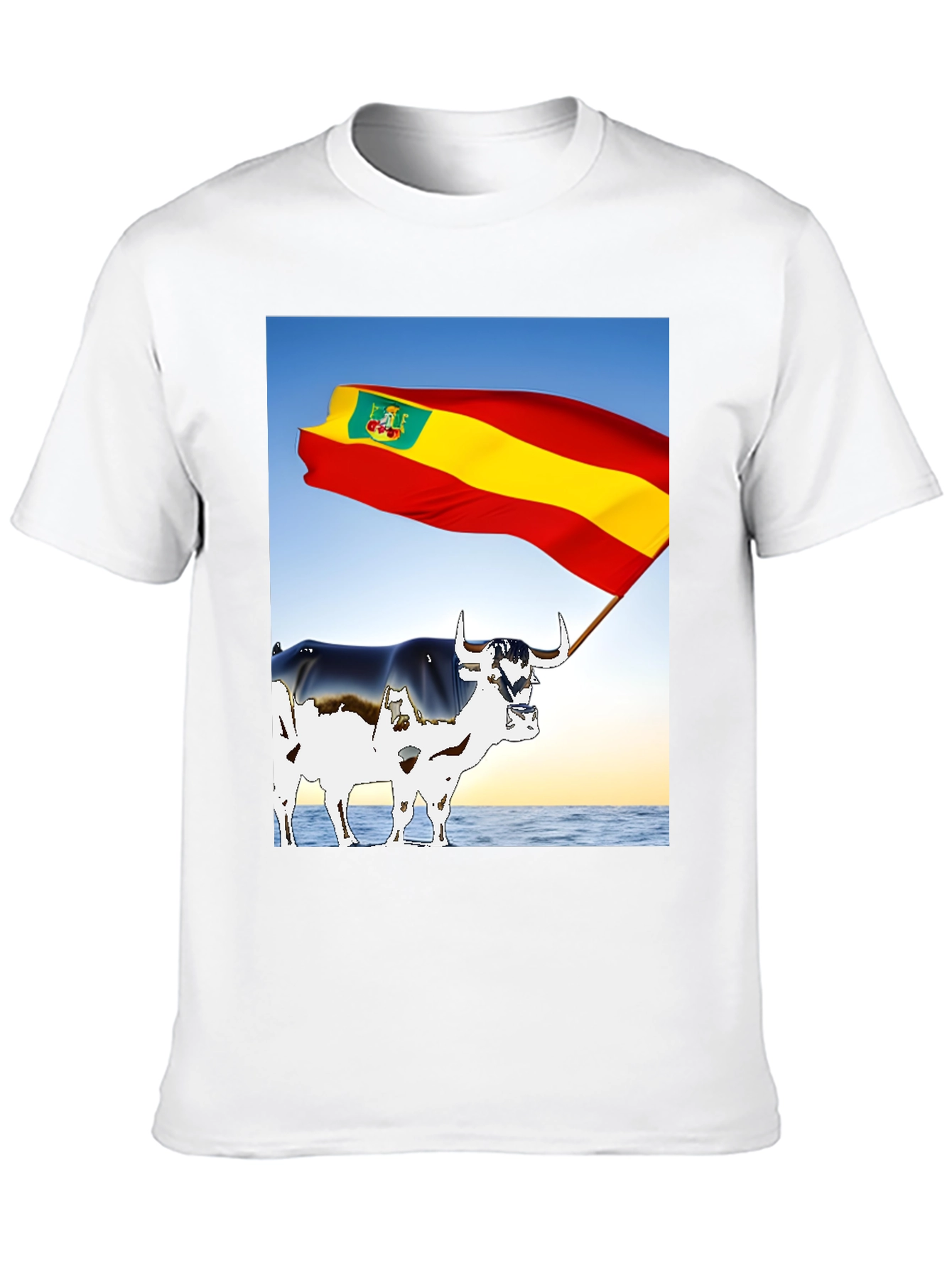 Black Spanish Bull Flag Graphic Tee view 10