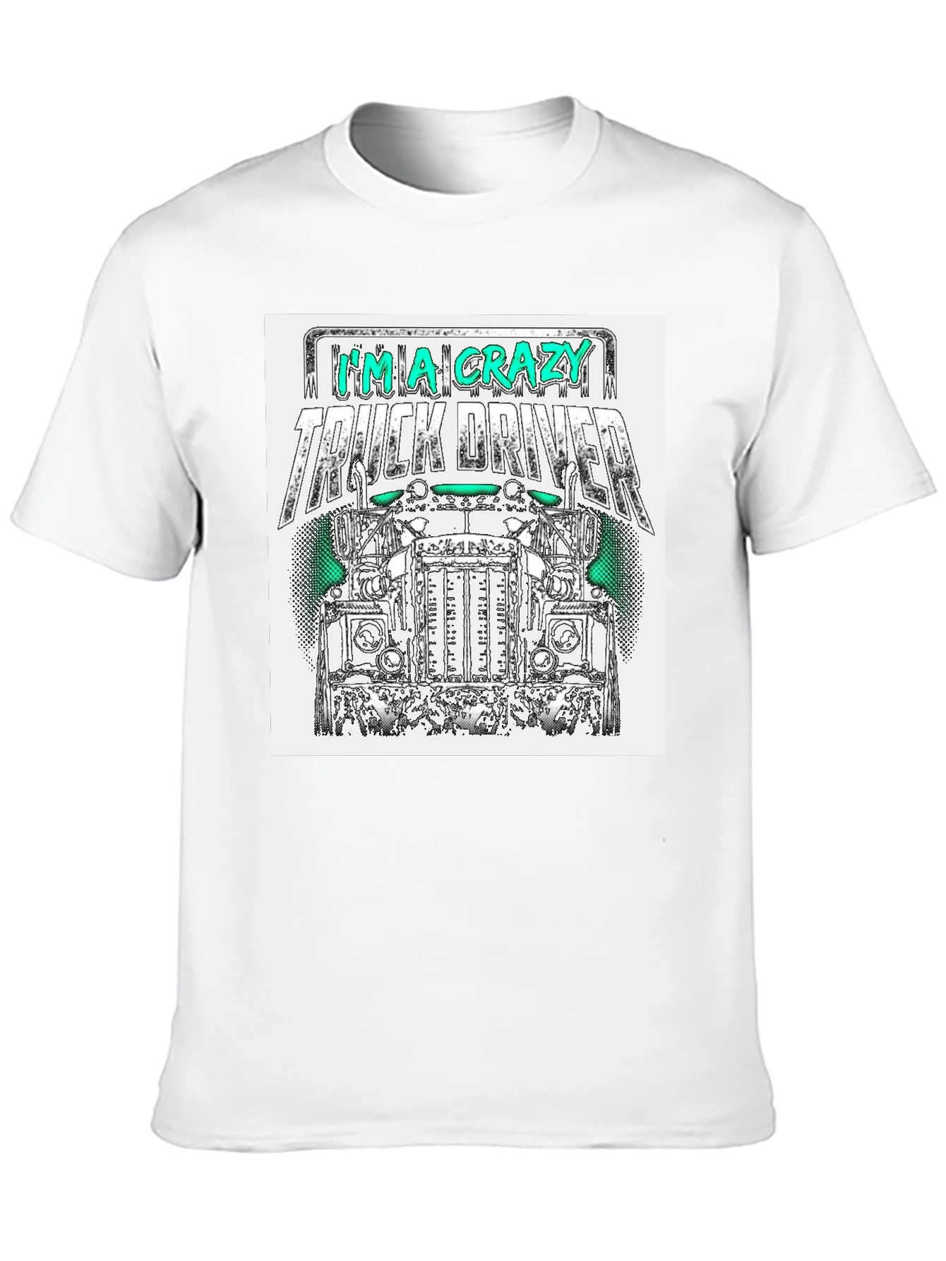 Black Crazy Truck Driver T-Shirt - Men's Black Tee view 10