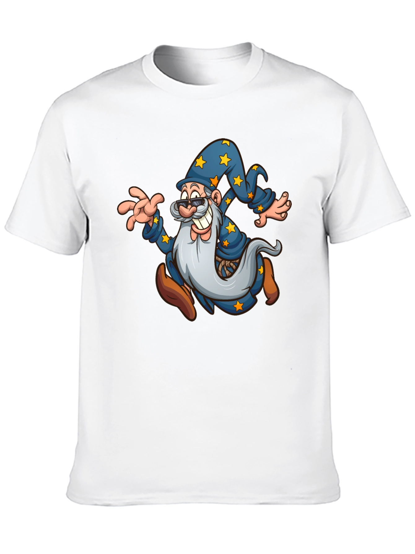 Black Wizard Cartoon Graphic T-Shirt - Black view 10