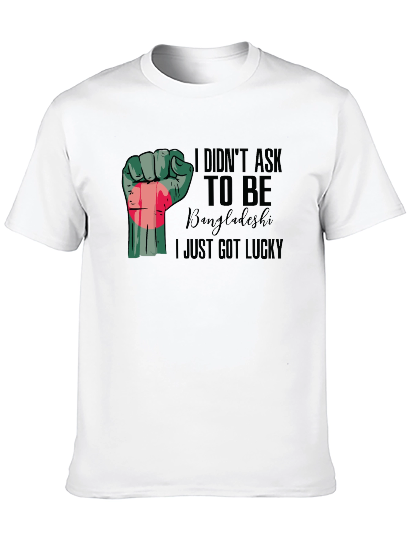 Black Lucky Bangladeshi Pride Fist T-Shirt view 10