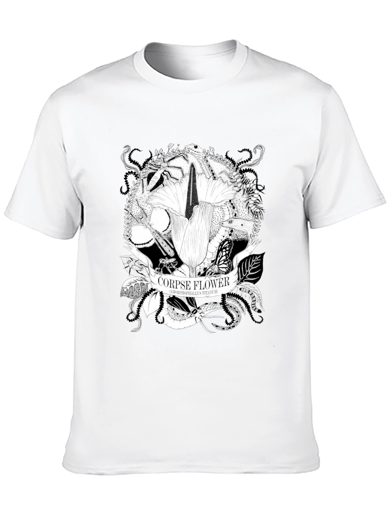 Black Corpse Flower Graphic Tee - Black T-Shirt view 10