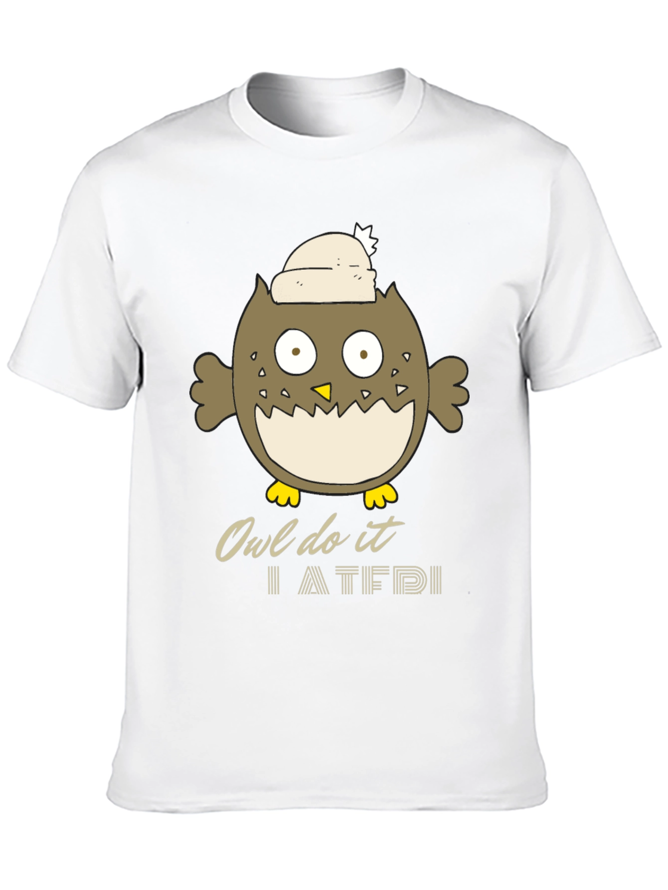 Black Owl Do It T-Shirt - Funny Cartoon Tee view 10
