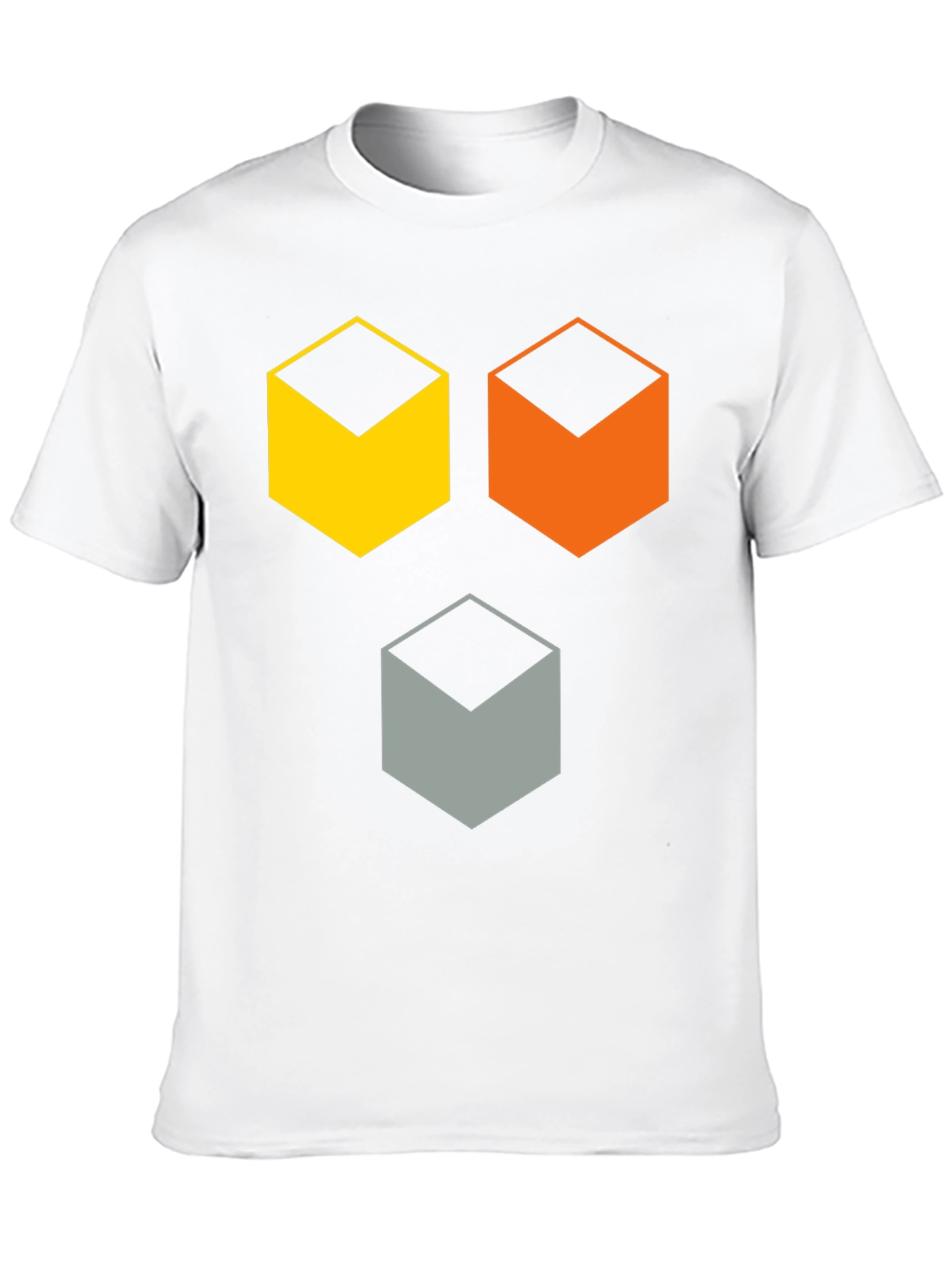Black Geometric Cube T-Shirt - Modern Abstract Design view 10