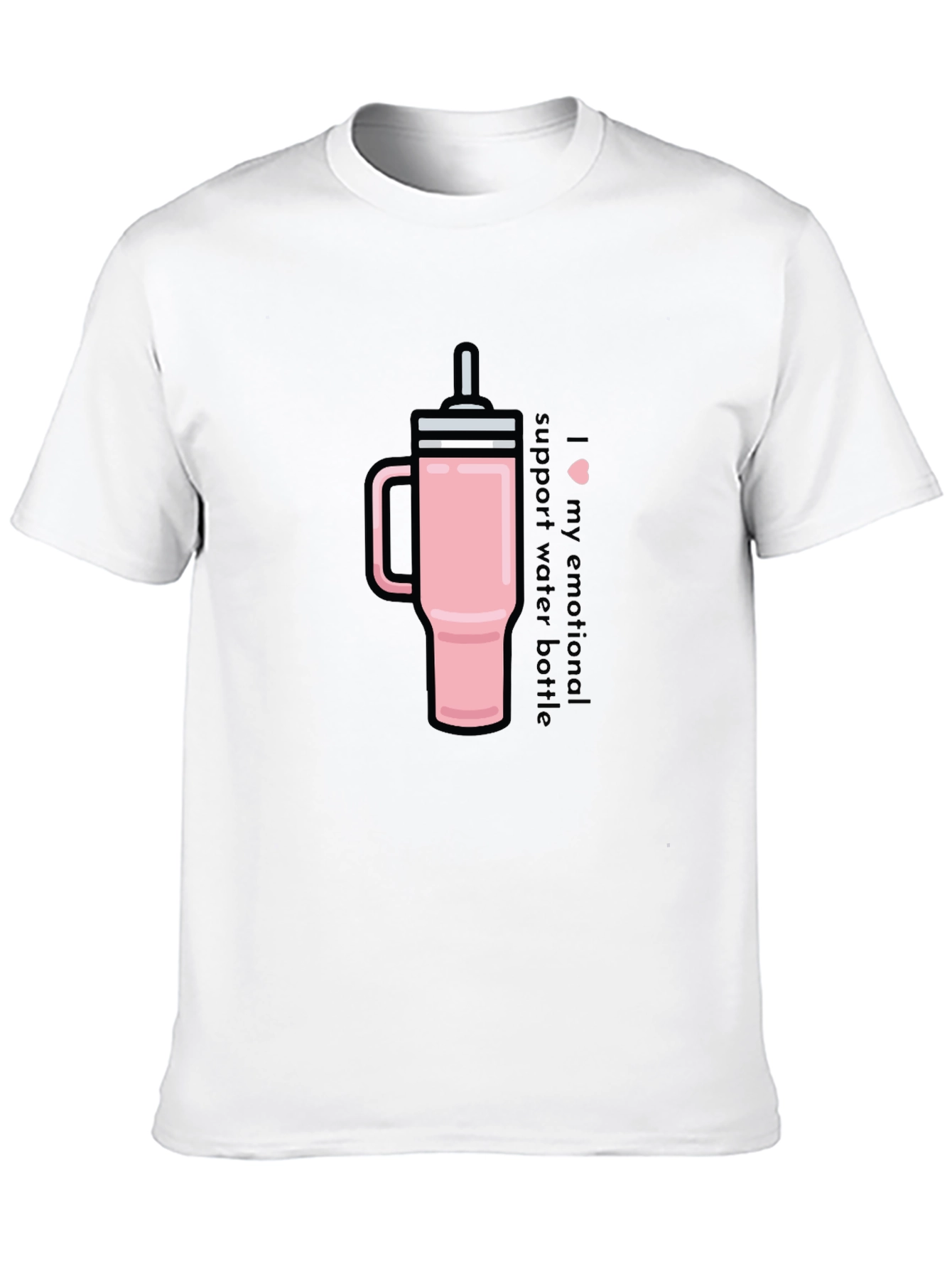 Black Emotional Support Water Bottle Tee - Black view 10
