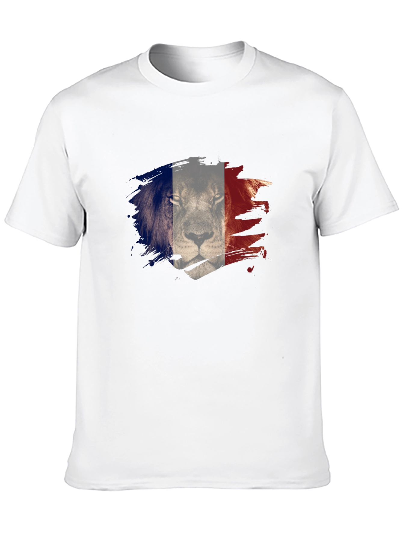 Black Men's Black Lion France Flag Graphic Tee view 10