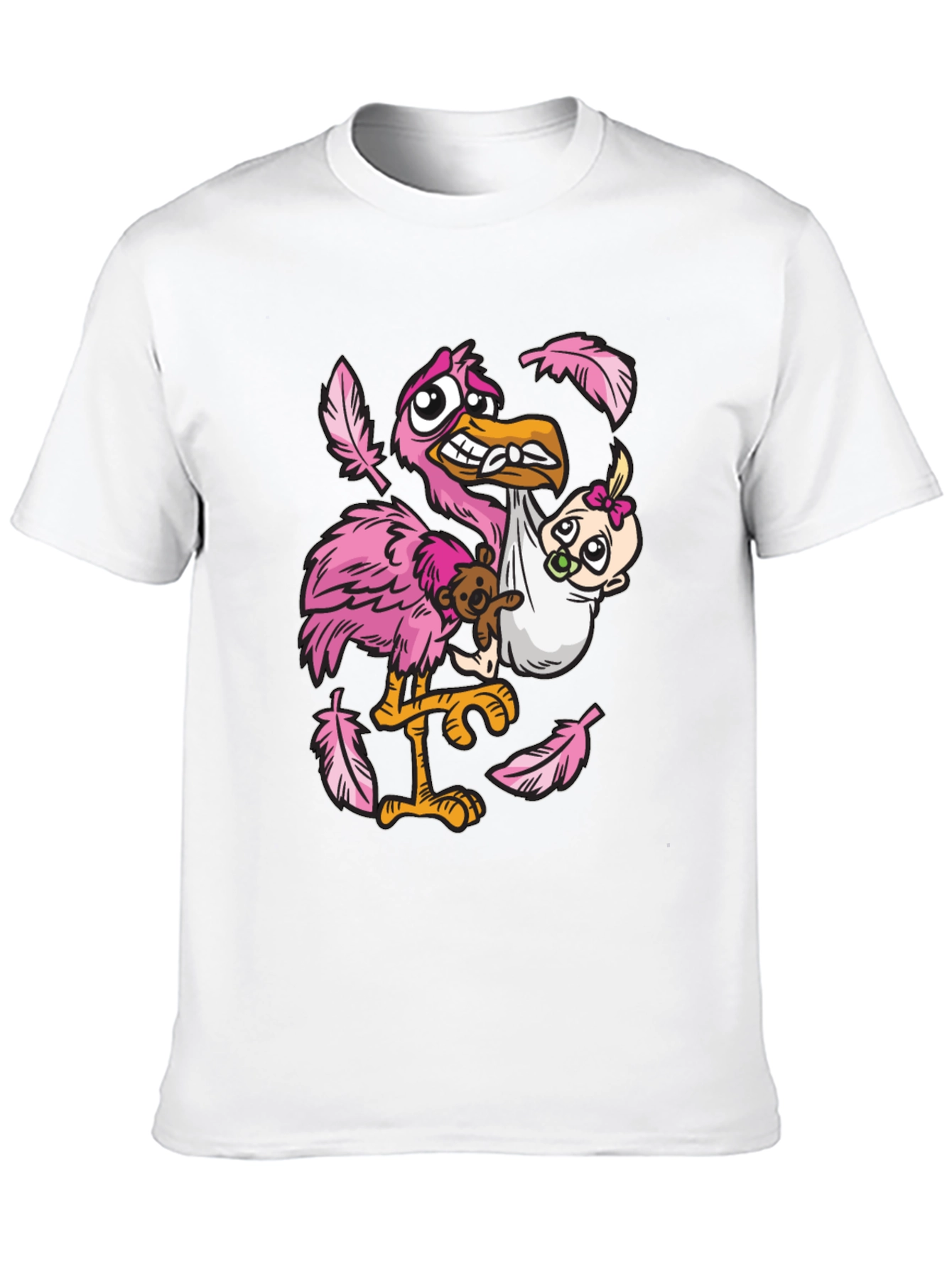 Black Stork Carrying Baby Graphic T-Shirt view 10