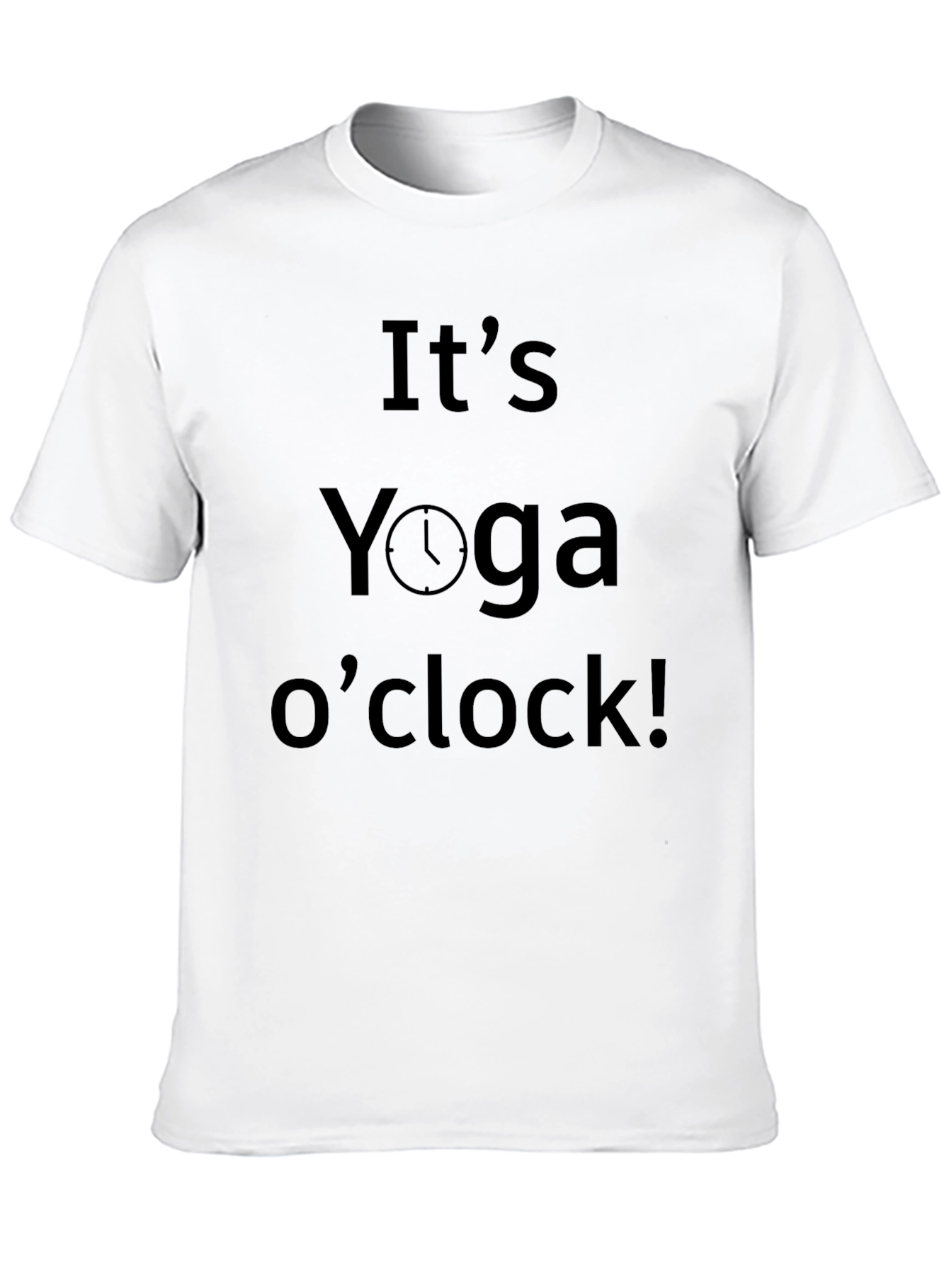 Black Yoga O'clock Tee - Black Cotton Blend Relaxed Fit T-Shirt view 10