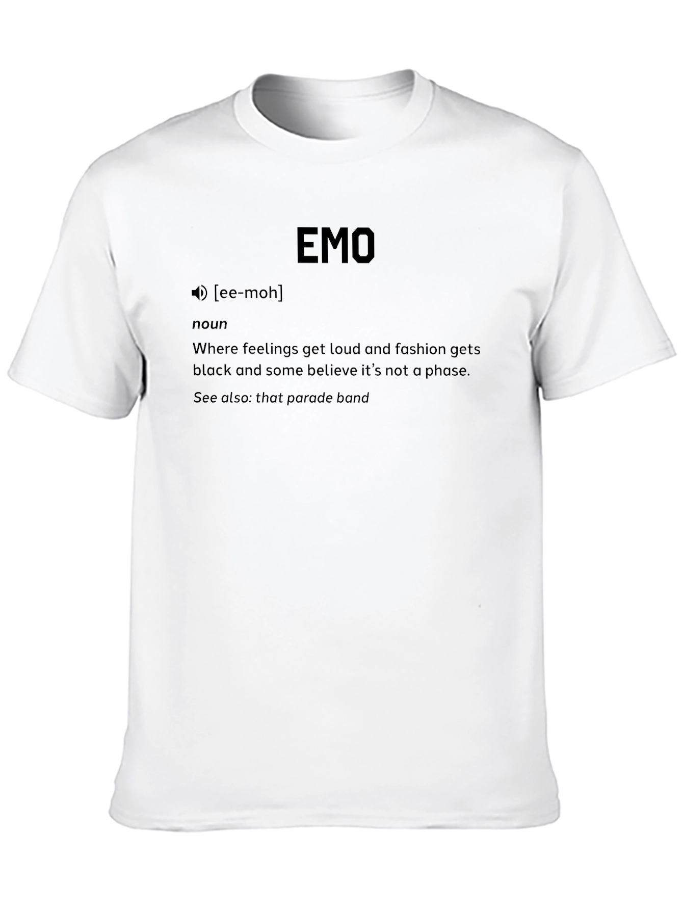 Black Emo Definition T-Shirt - For Music & Fashion Lovers view 10