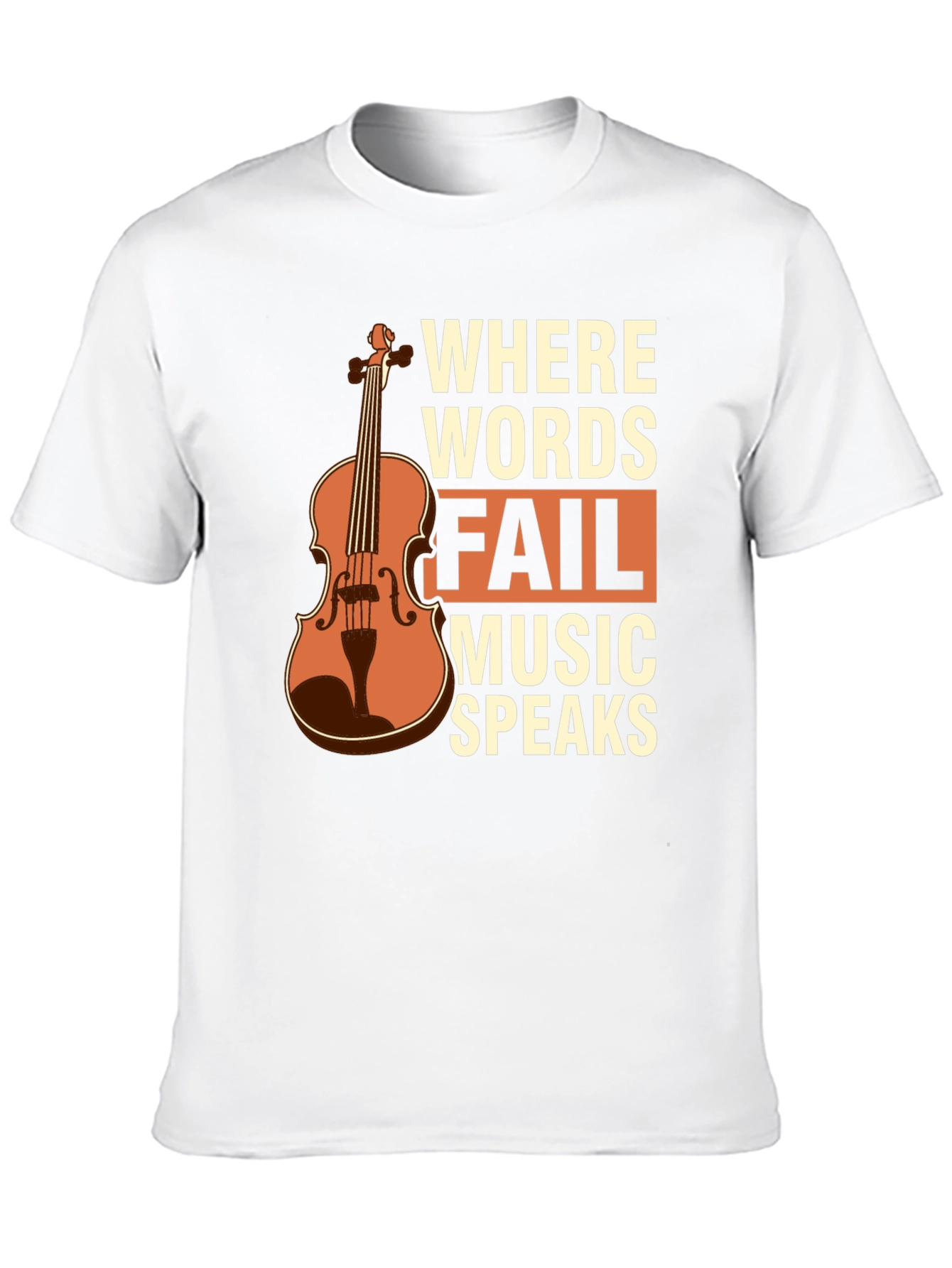 Black Music Speaks T-Shirt - Violin Design view 10