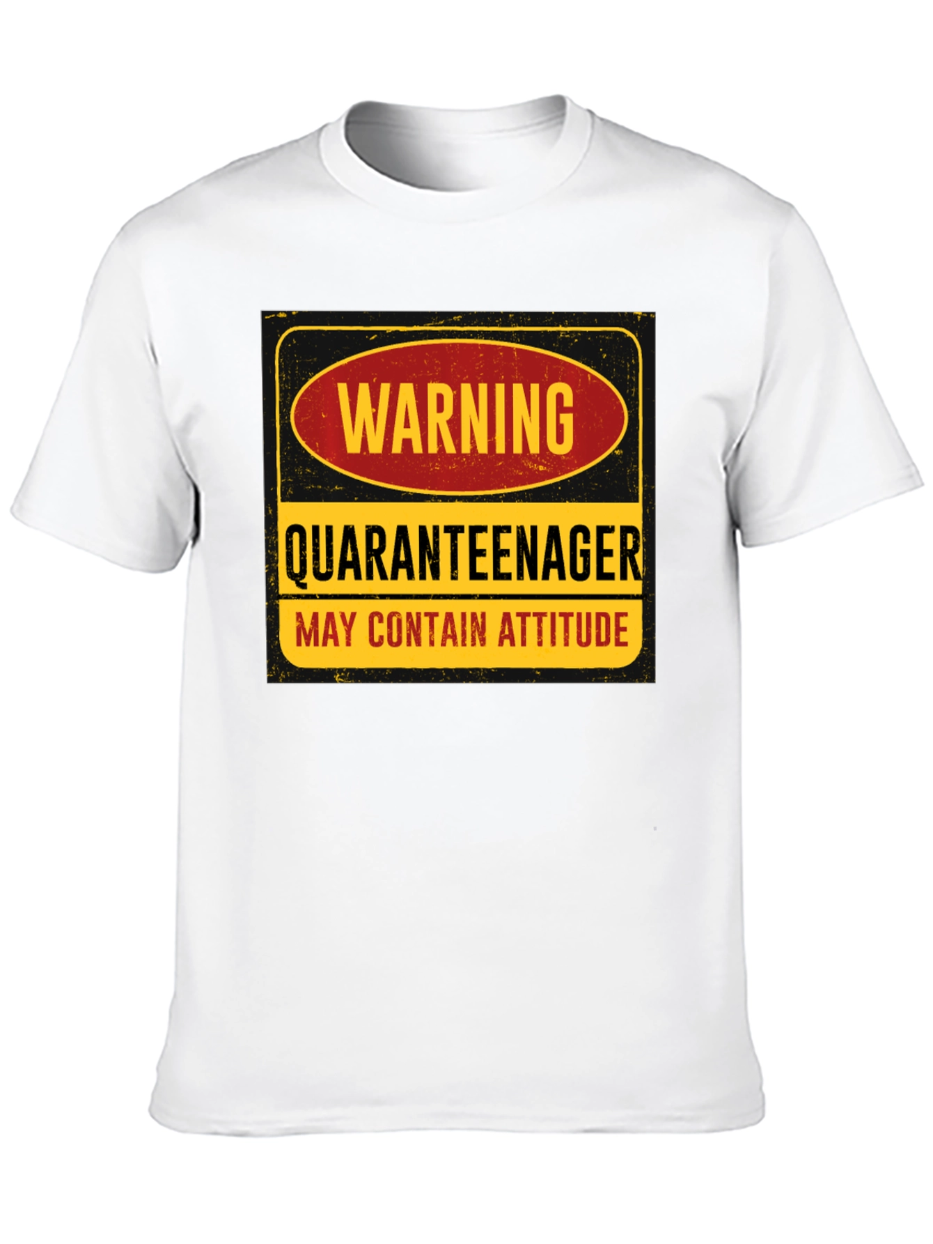 Black Warning Quaranteenager T-Shirt - May Contain Attitude view 10