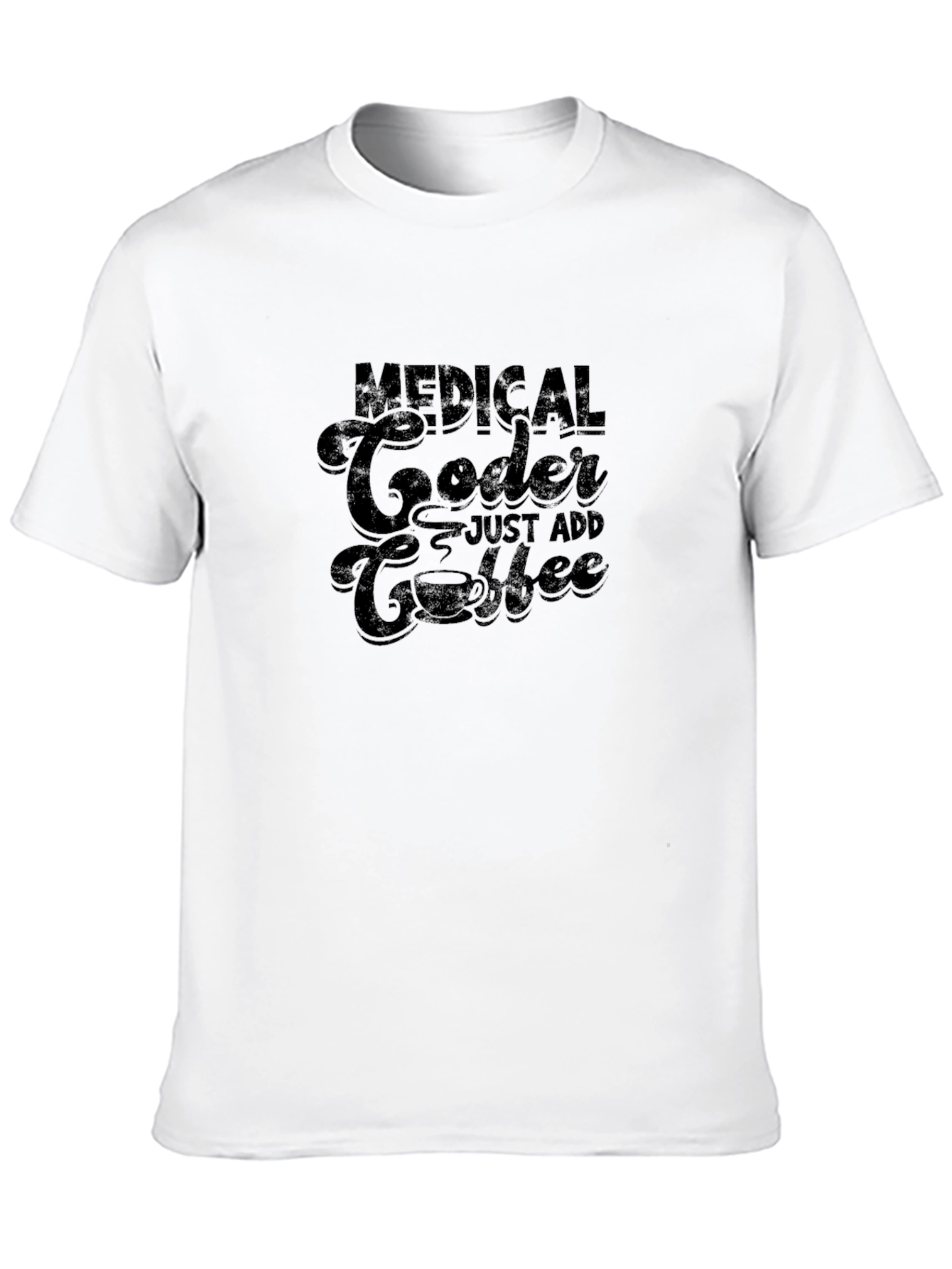 Black Medical Coder Just Add Coffee T-Shirt view 10