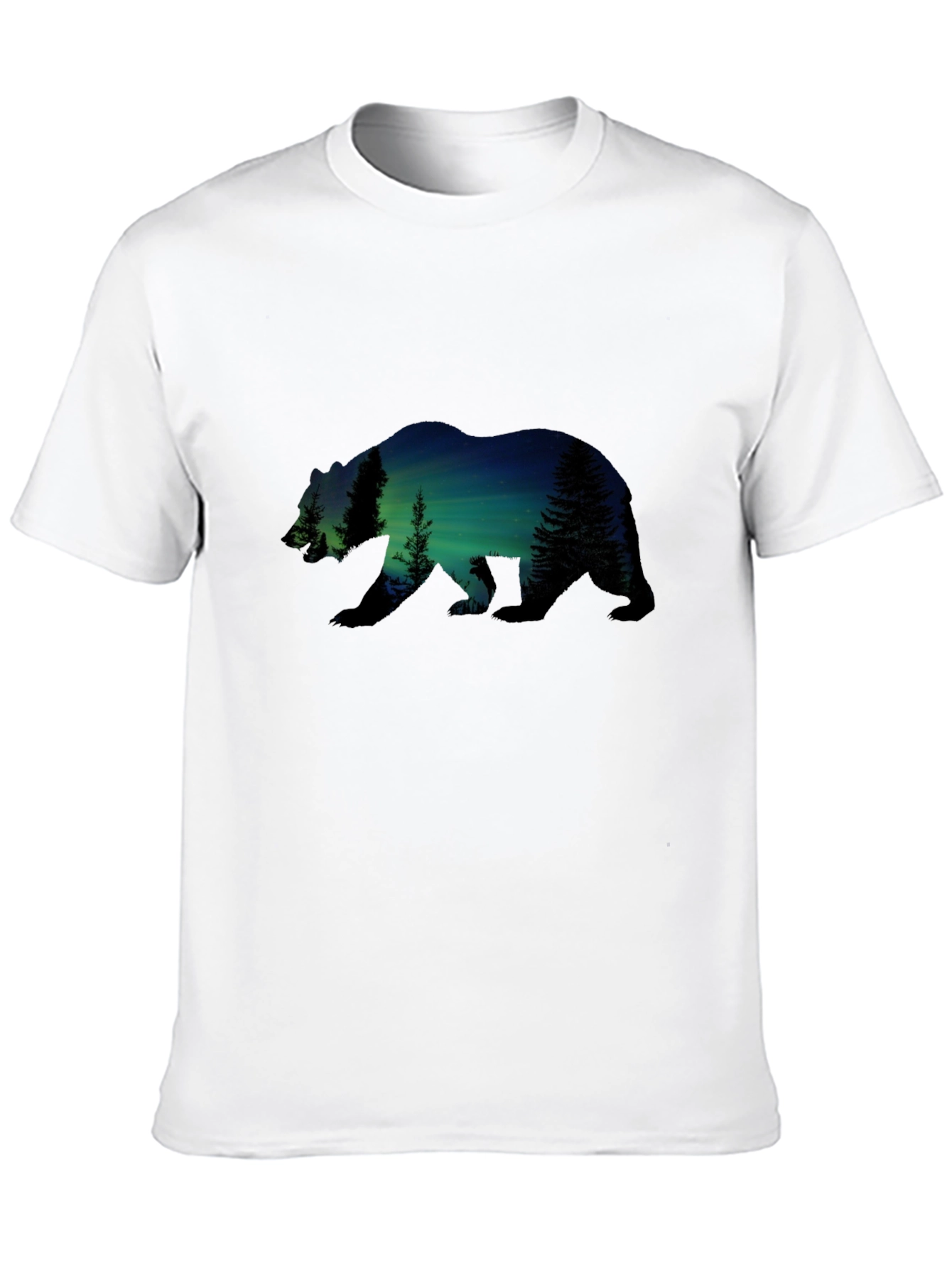 Black Nature Bear Graphic Tee - Black Cotton Comfort view 10
