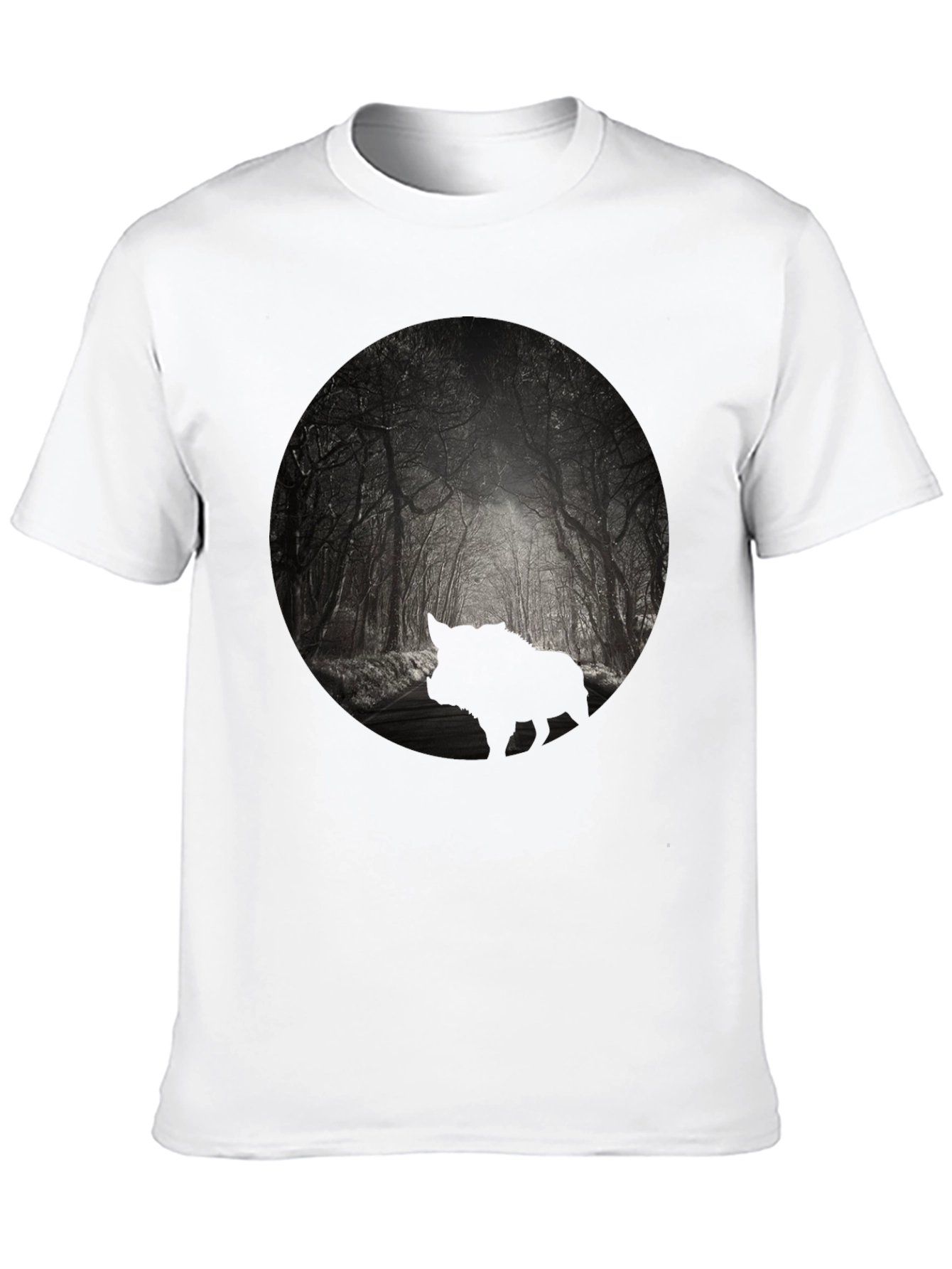 Black Men's Black Forest Silhouette Graphic Tee view 10