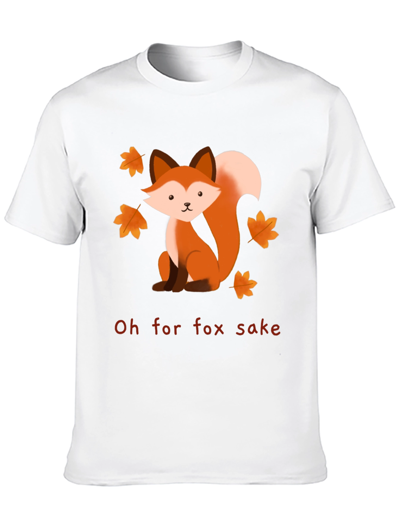 Black Oh For Fox Sake T-Shirt - Cute Cartoon Fox Graphic Tee view 10