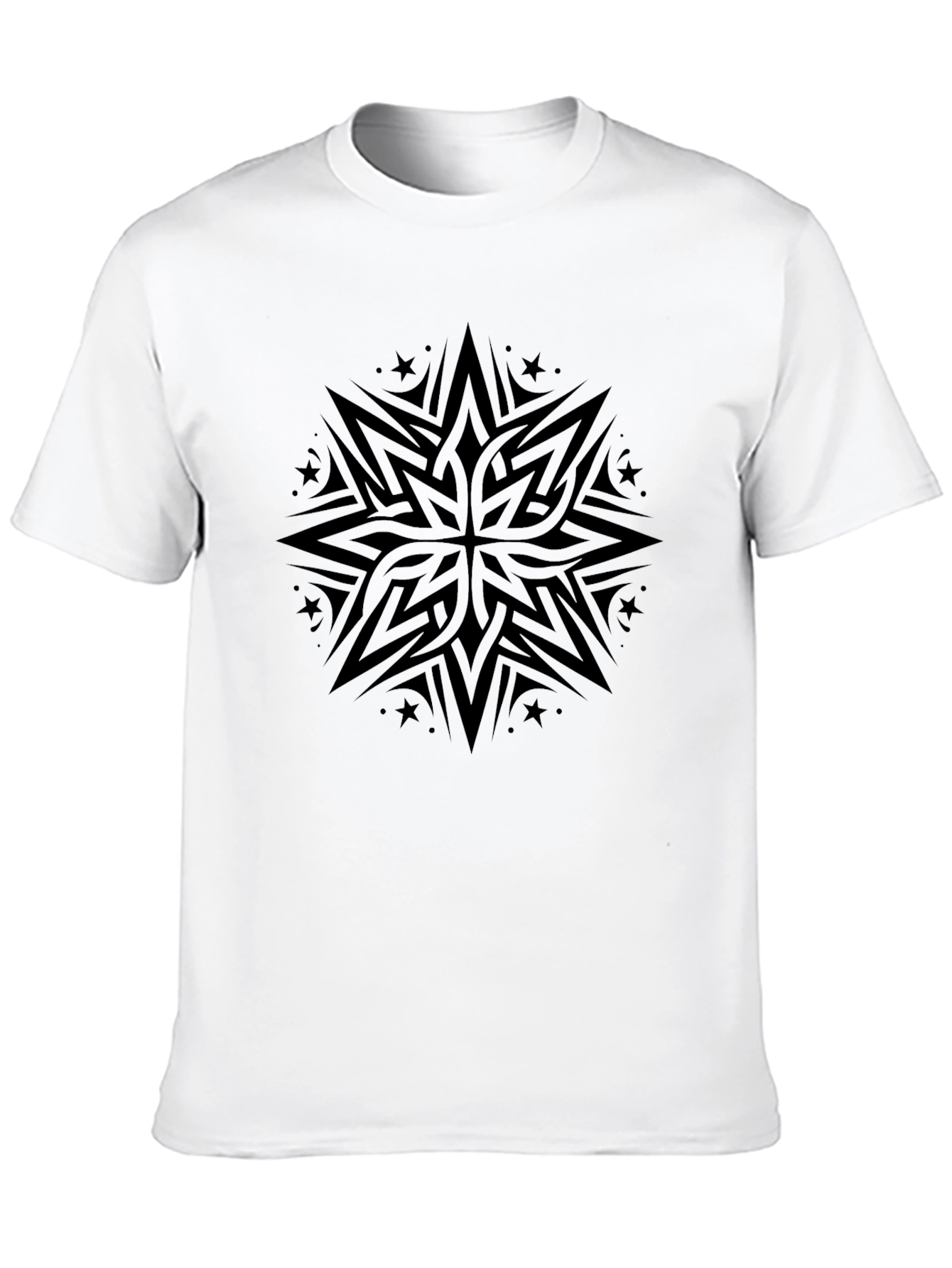 Black Tribal Star Graphic Black Tee view 10