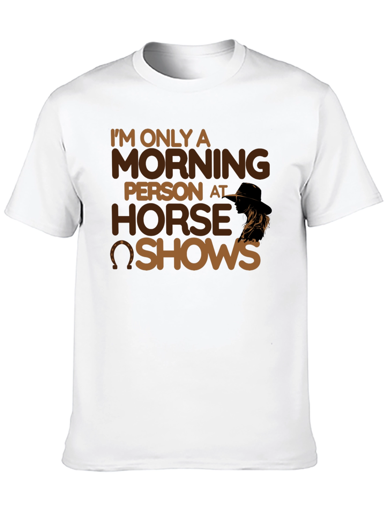 Black Funny Horse Show Morning Person T-Shirt view 10