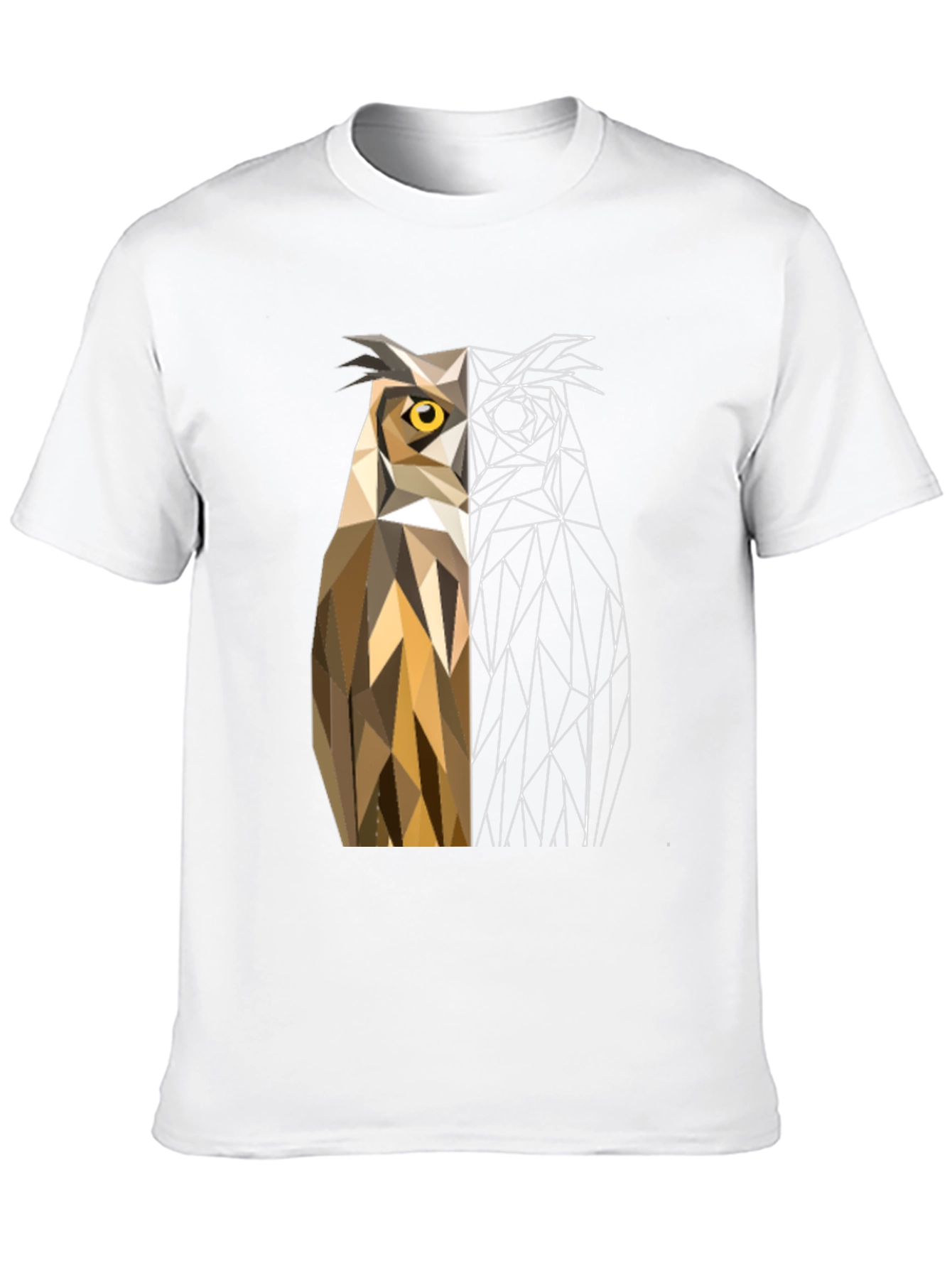 Black Geometric Owl Graphic Tee - Modern Design view 10