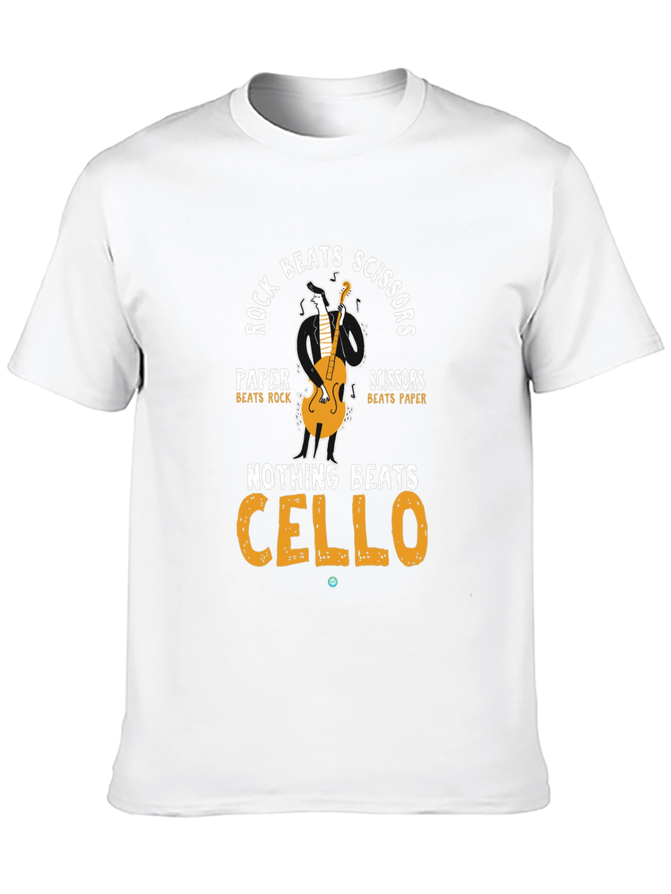 Black Rock Paper Scissors Cello T-Shirt view 10