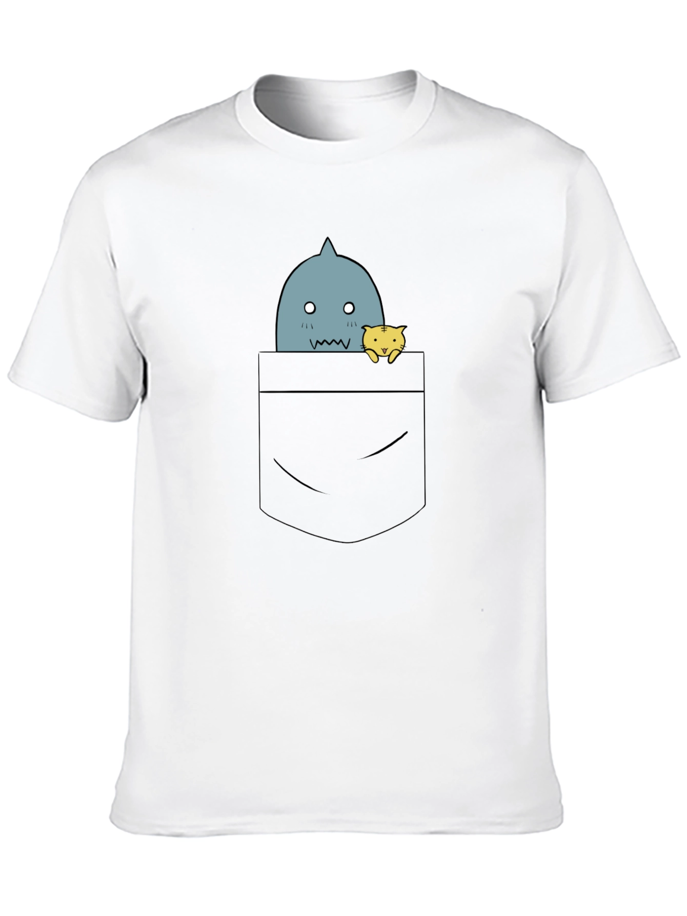 Black Anime Pocket Graphic Tee - Black T-Shirt view 10