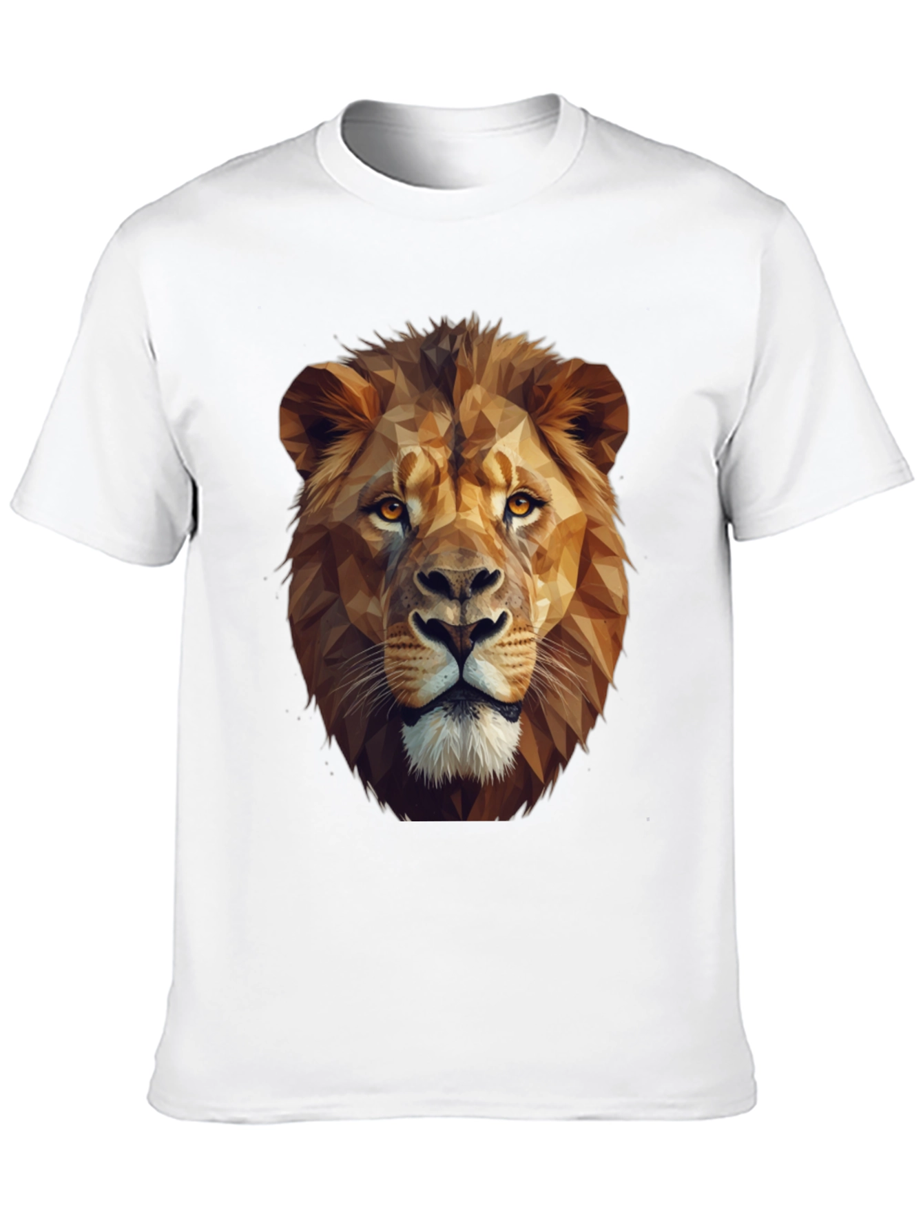 Black Geometric Lion Graphic Tee - Black Short Sleeve Shirt view 10
