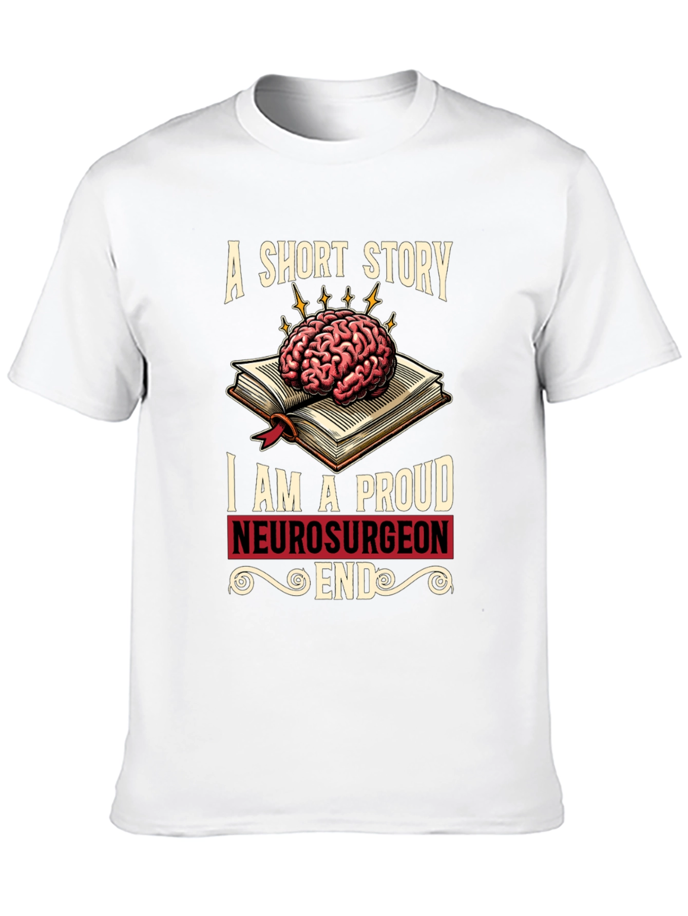 Black Proud Neurosurgeon Brain Book T-Shirt view 10