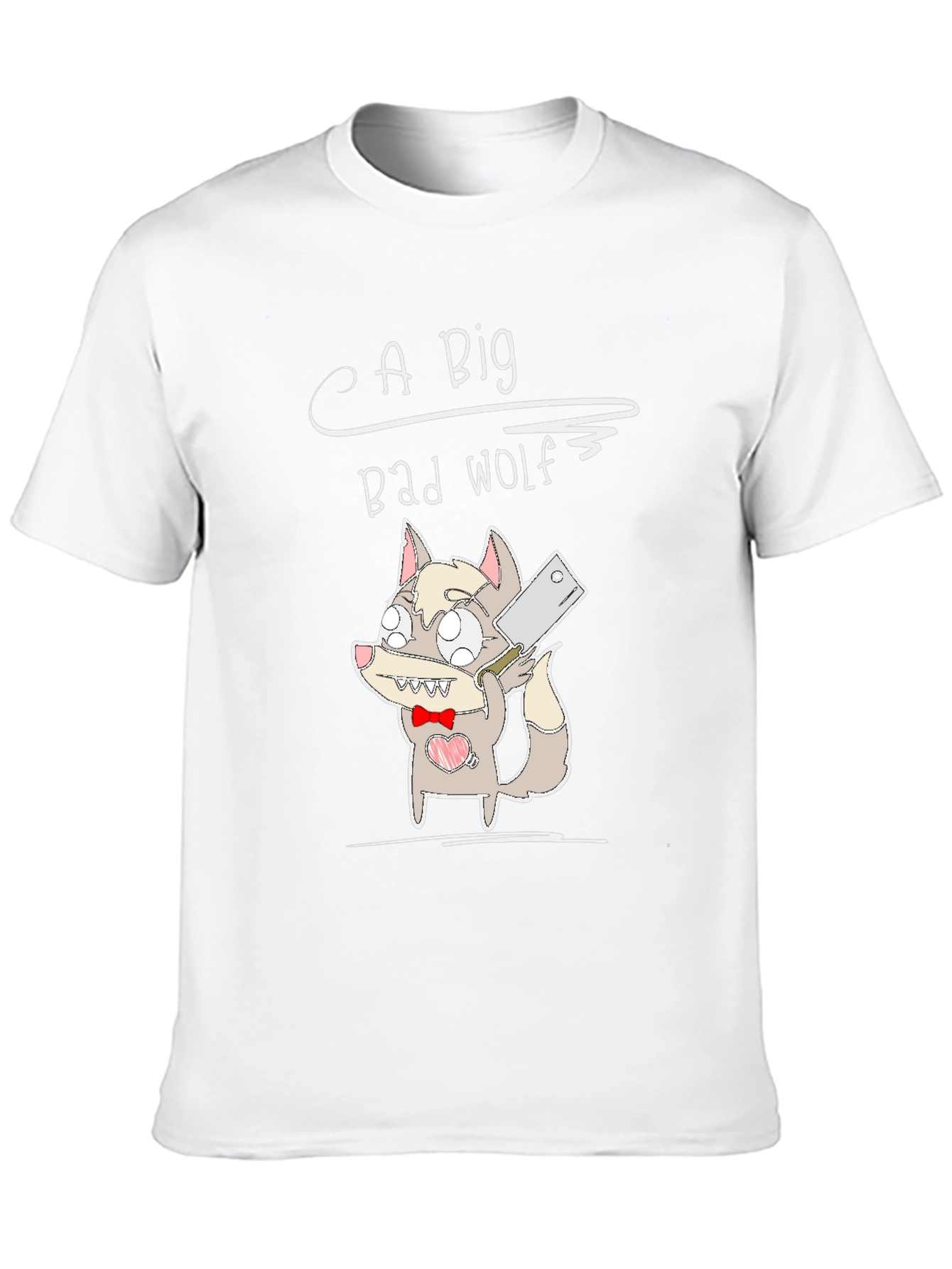 Black Big Bad Wolf Cartoon Graphic Black T-Shirt view 10