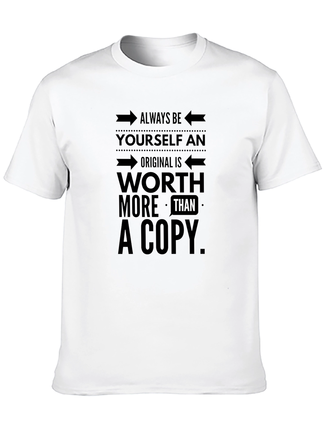 Black Be Yourself Original T-Shirt - Motivational Design view 10