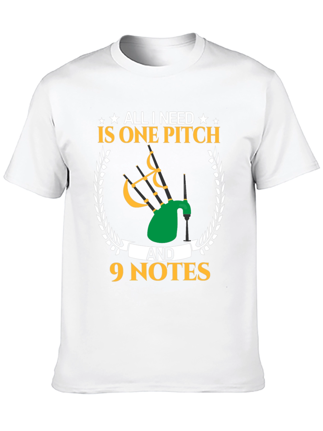 Black Bagpipe Musician T-Shirt - One Pitch & 9 Notes view 10