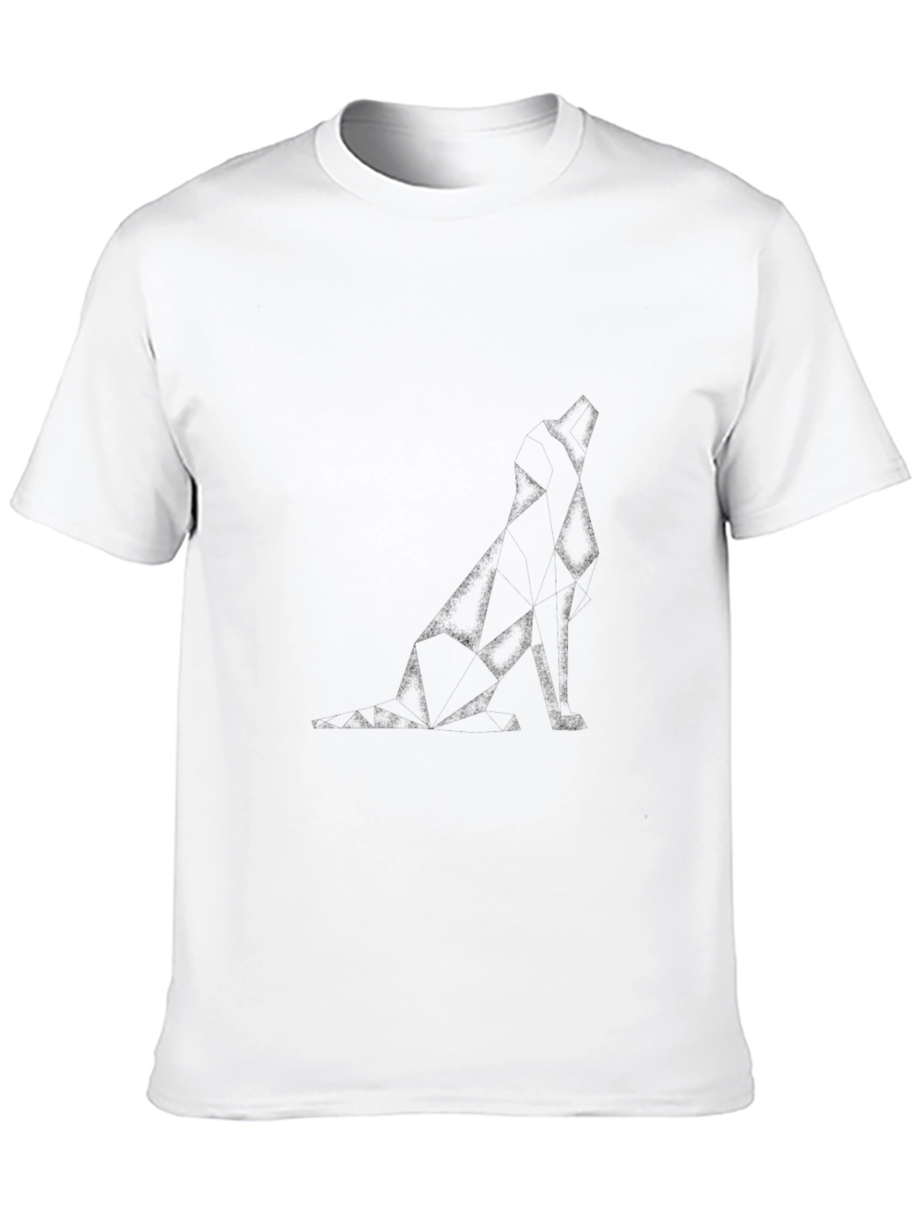 Black Geometric Dog Graphic Tee - Modern Black T-Shirt view 10