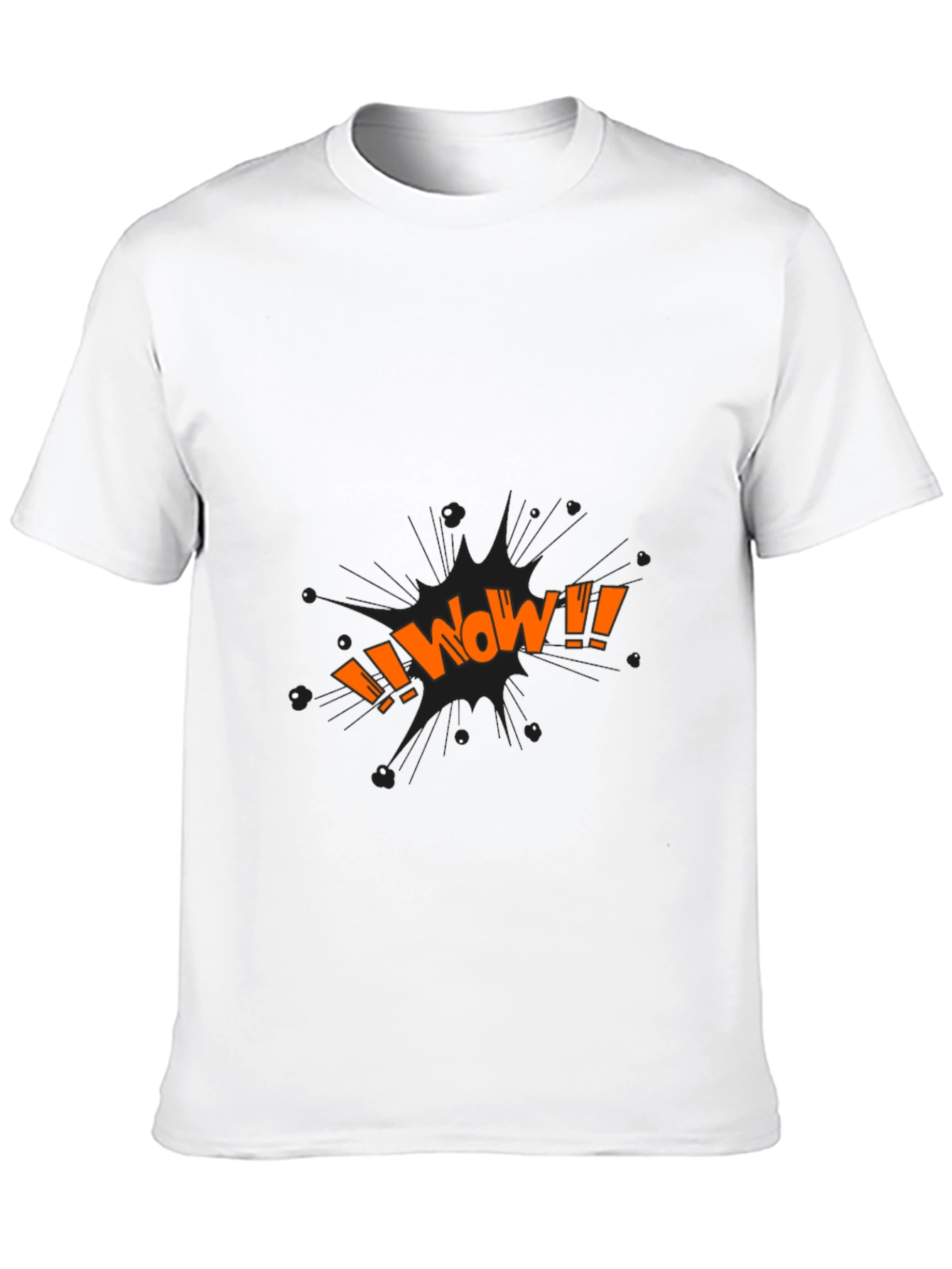 Black WOW Graphic Tee - Black Cotton Blend view 10