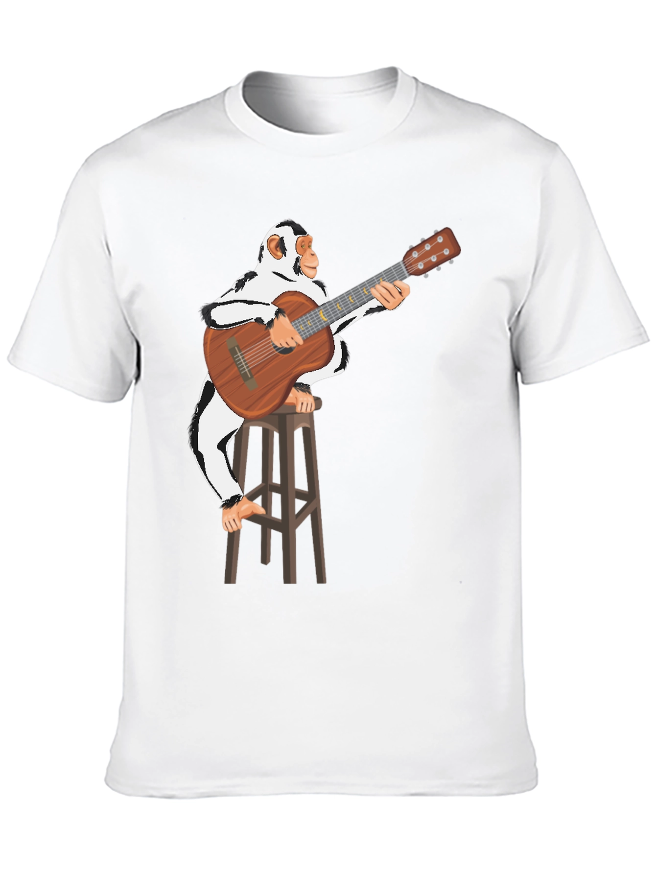 Black Monkey Guitarist Graphic T-Shirt - Unisex Cotton Tee view 10