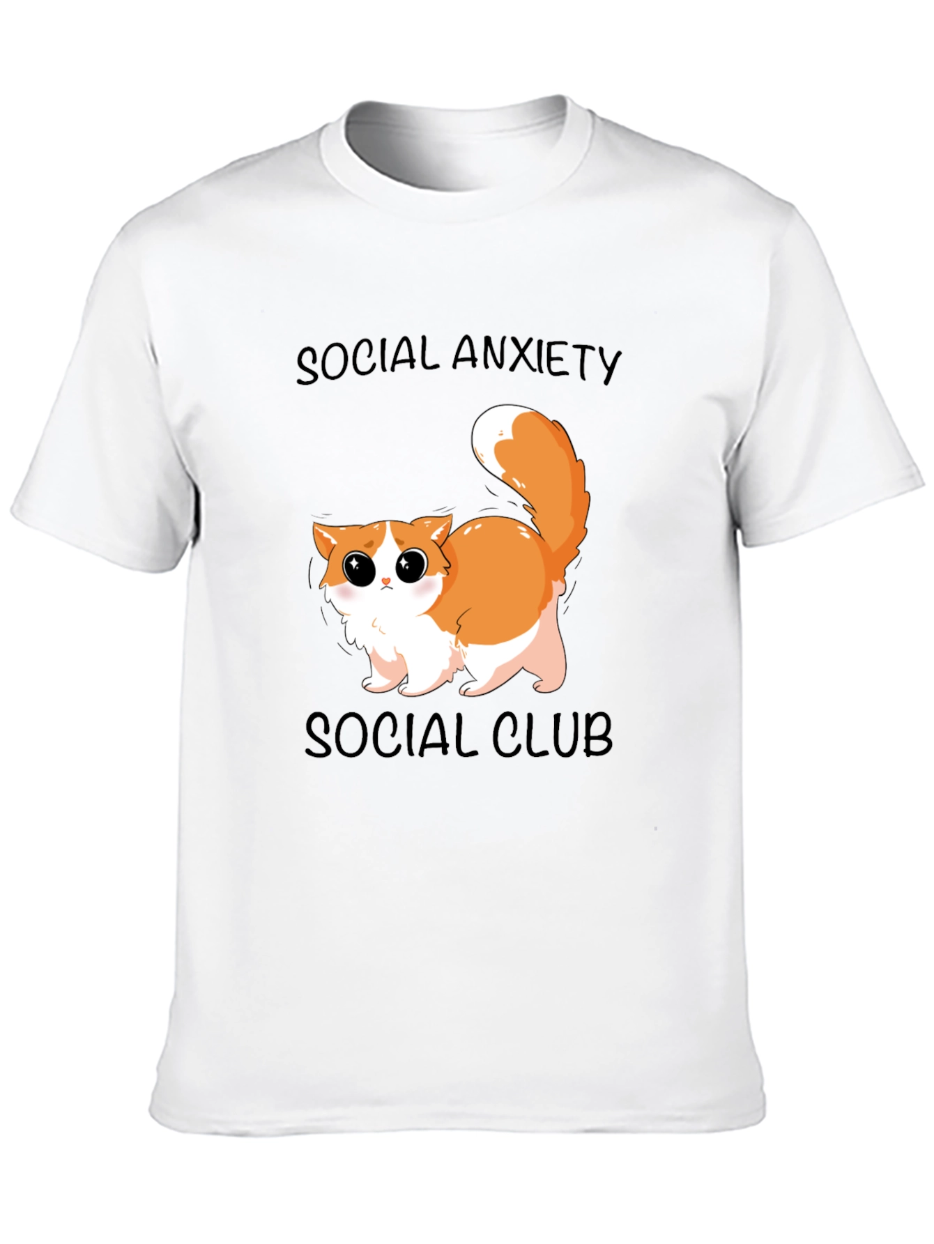 Black Social Anxiety Cat T-Shirt: Cute & Comfy view 10