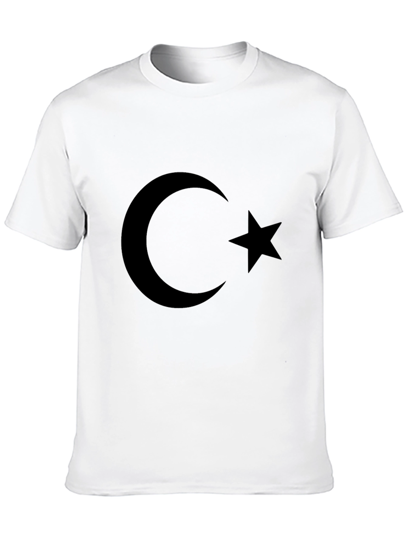 Black Crescent Moon Star Graphic Tee - Black Cotton T-Shirt view 10