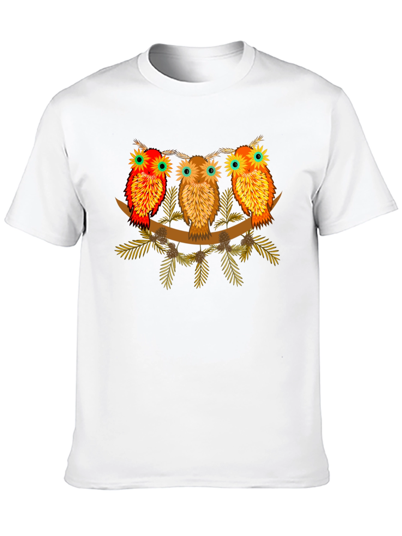 Black Owl Trio Graphic Tee - Black Cotton Shirt view 10