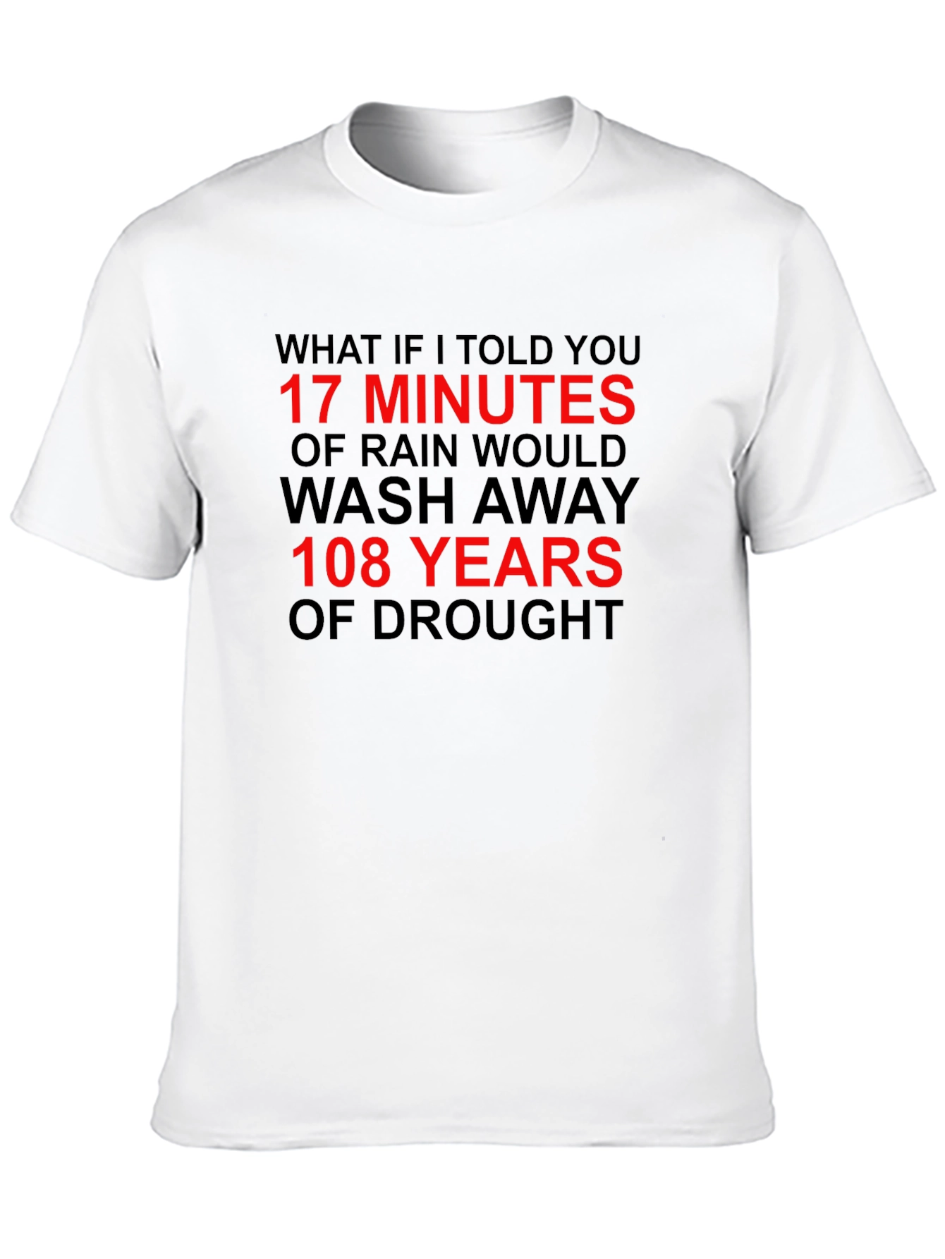 Black 17 Minutes Rain Washes 108 Years Drought T-Shirt view 10