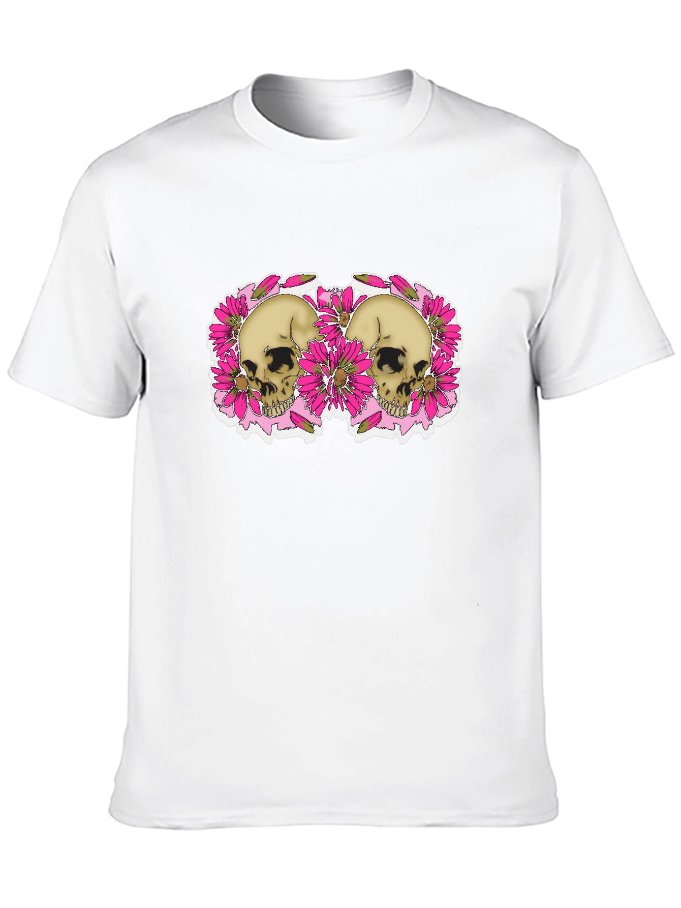 Black Skull & Floral Graphic Tee - Black view 10