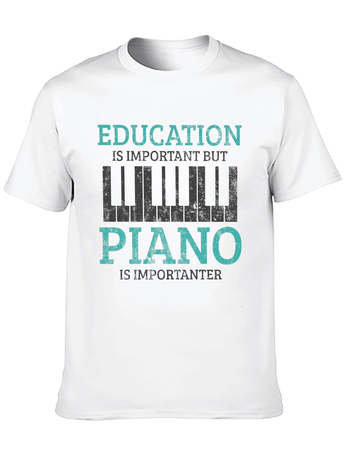 Black Education is Important But Piano is Importanter T-Shirt view 10