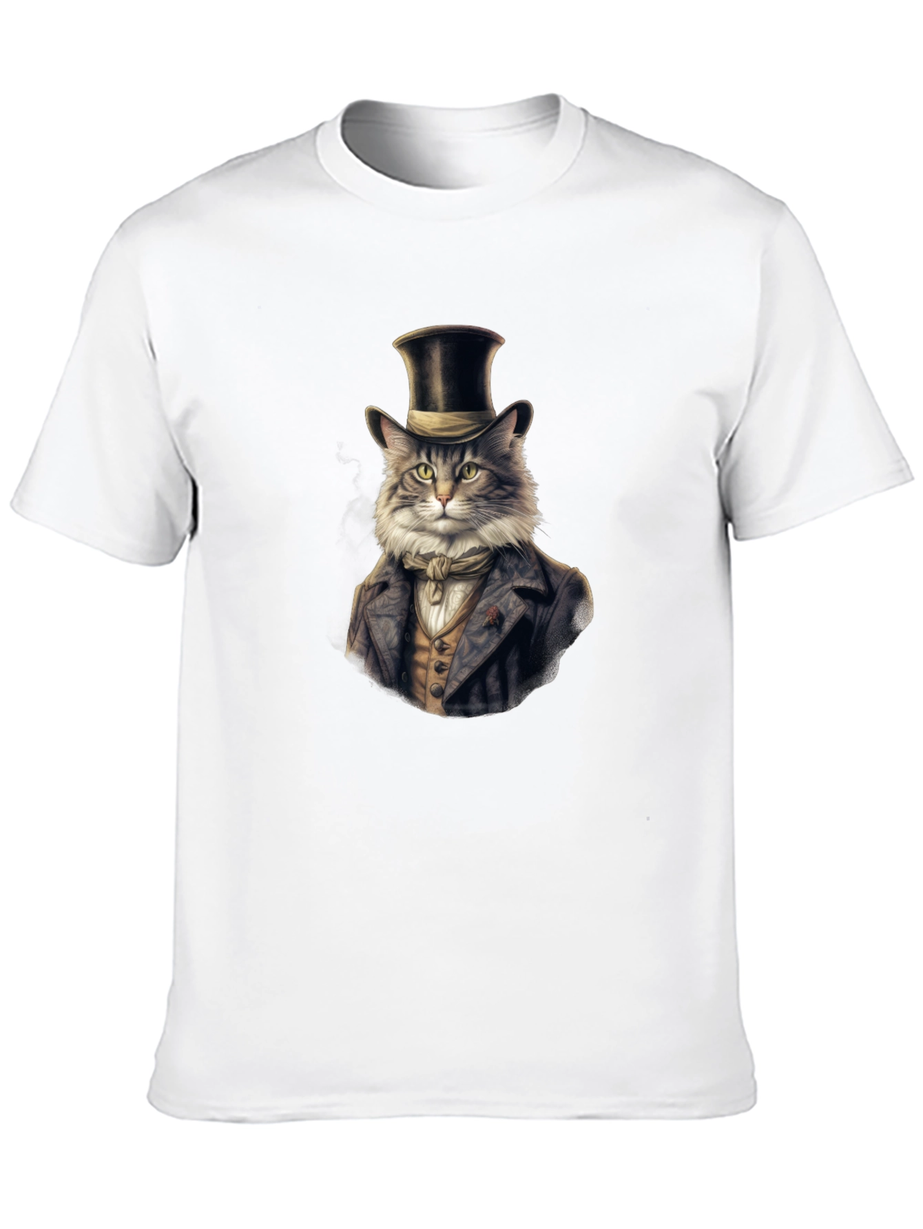 Black Dapper Cat Top Hat T-Shirt view 10