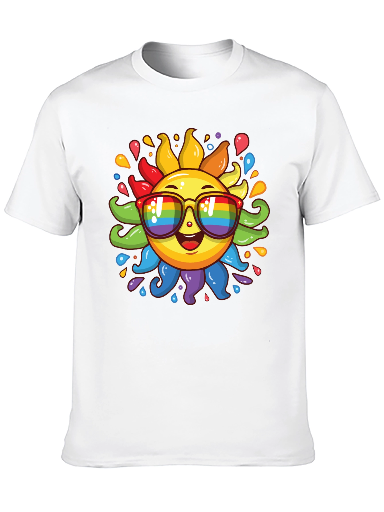 Black Rainbow Sun Graphic Tee - Pride Style Shirt view 10