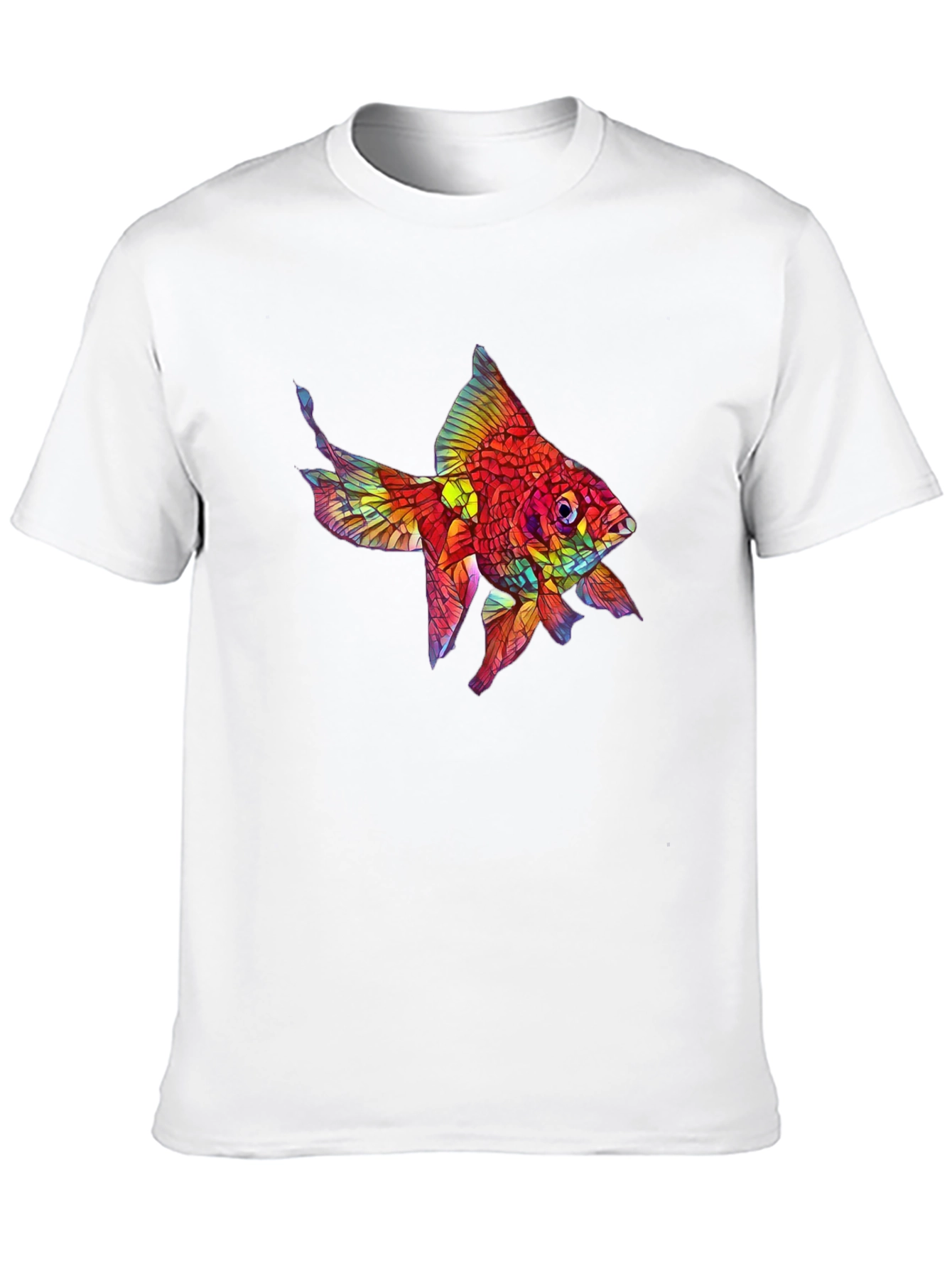 Black Vibrant Fish Graphic Black T-Shirt view 10