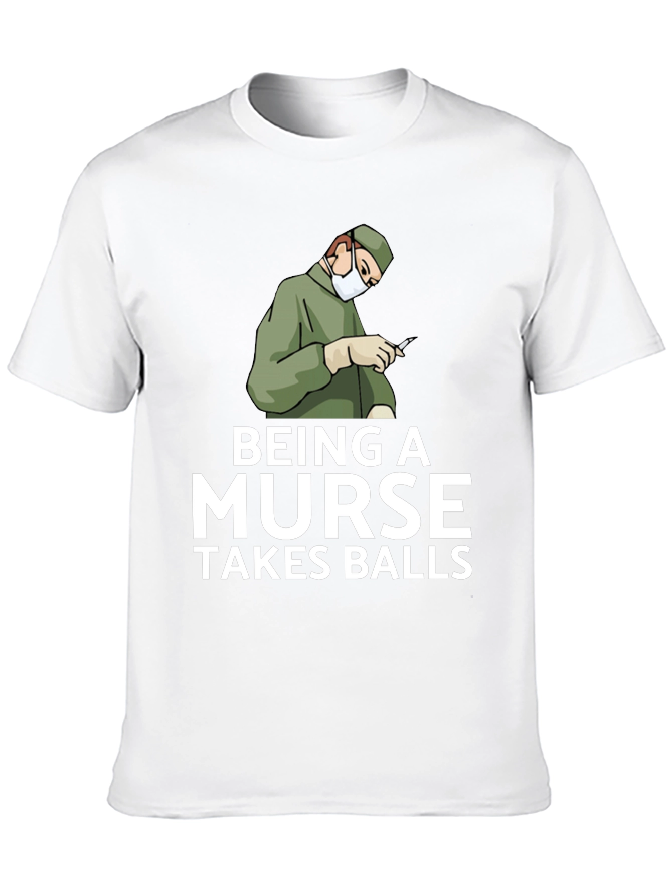 Black Being A Nurse Takes Balls Graphic T-Shirt view 10