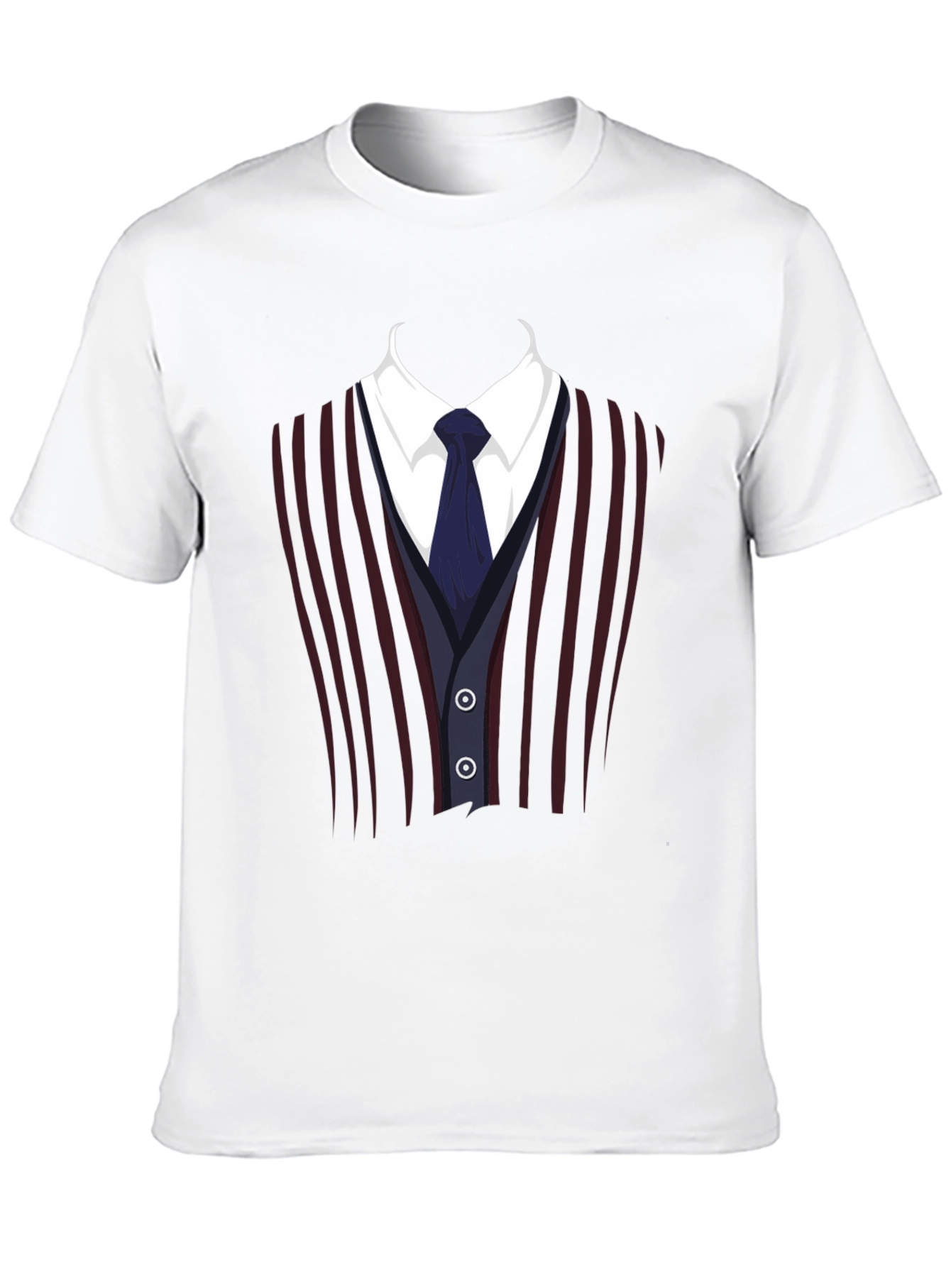 Black Suit Vest Graphic Tee - Funny Costume T-Shirt view 10