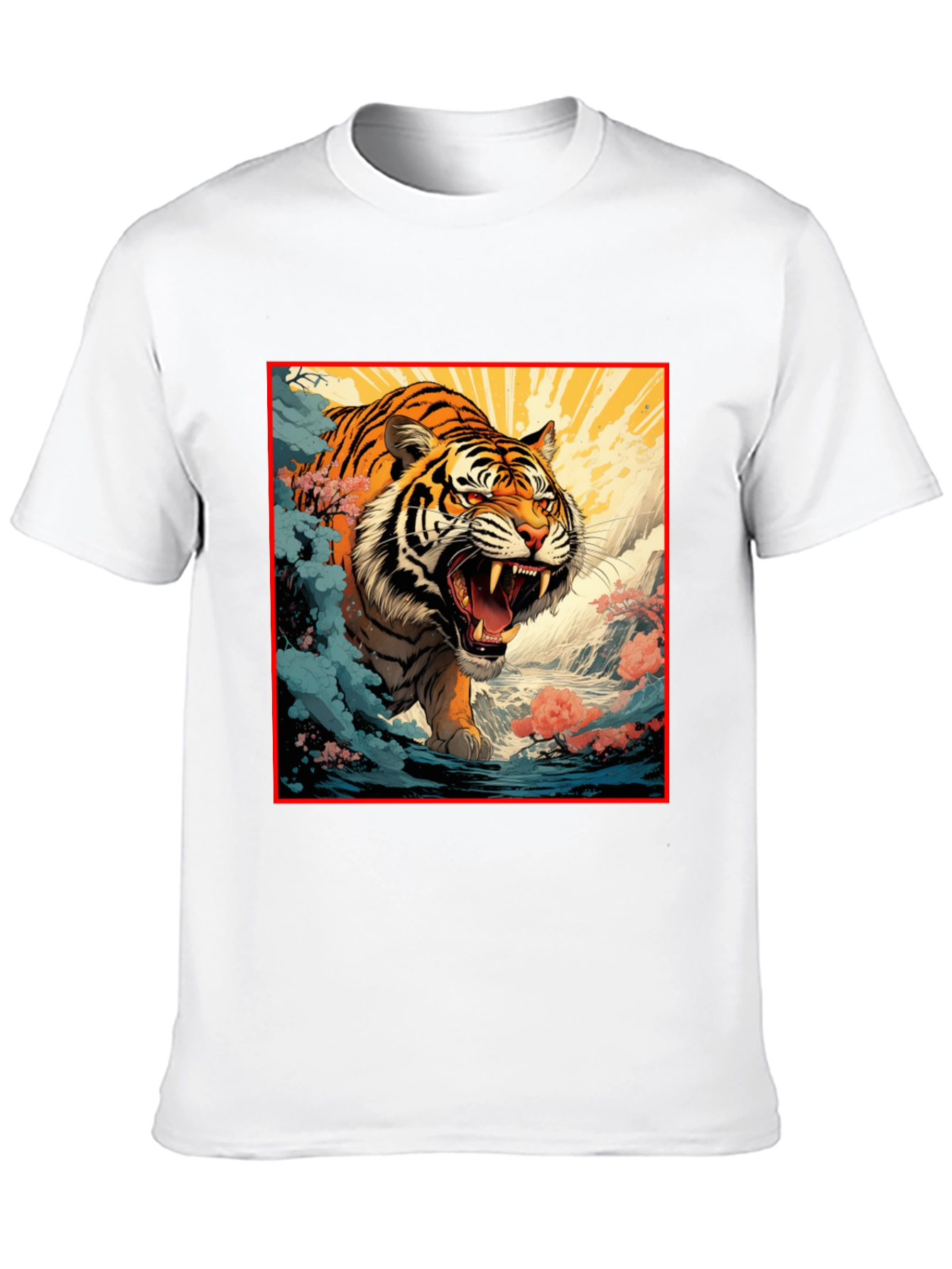 Black Tiger Graphic Black T-Shirt | Bold Animal Print Tee view 10