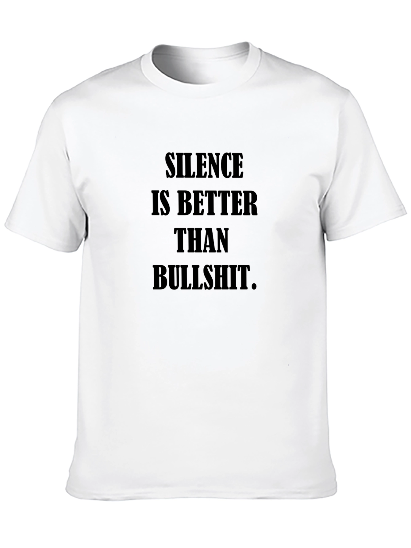 Black Silence is Better T-Shirt - Black Crew Neck view 10