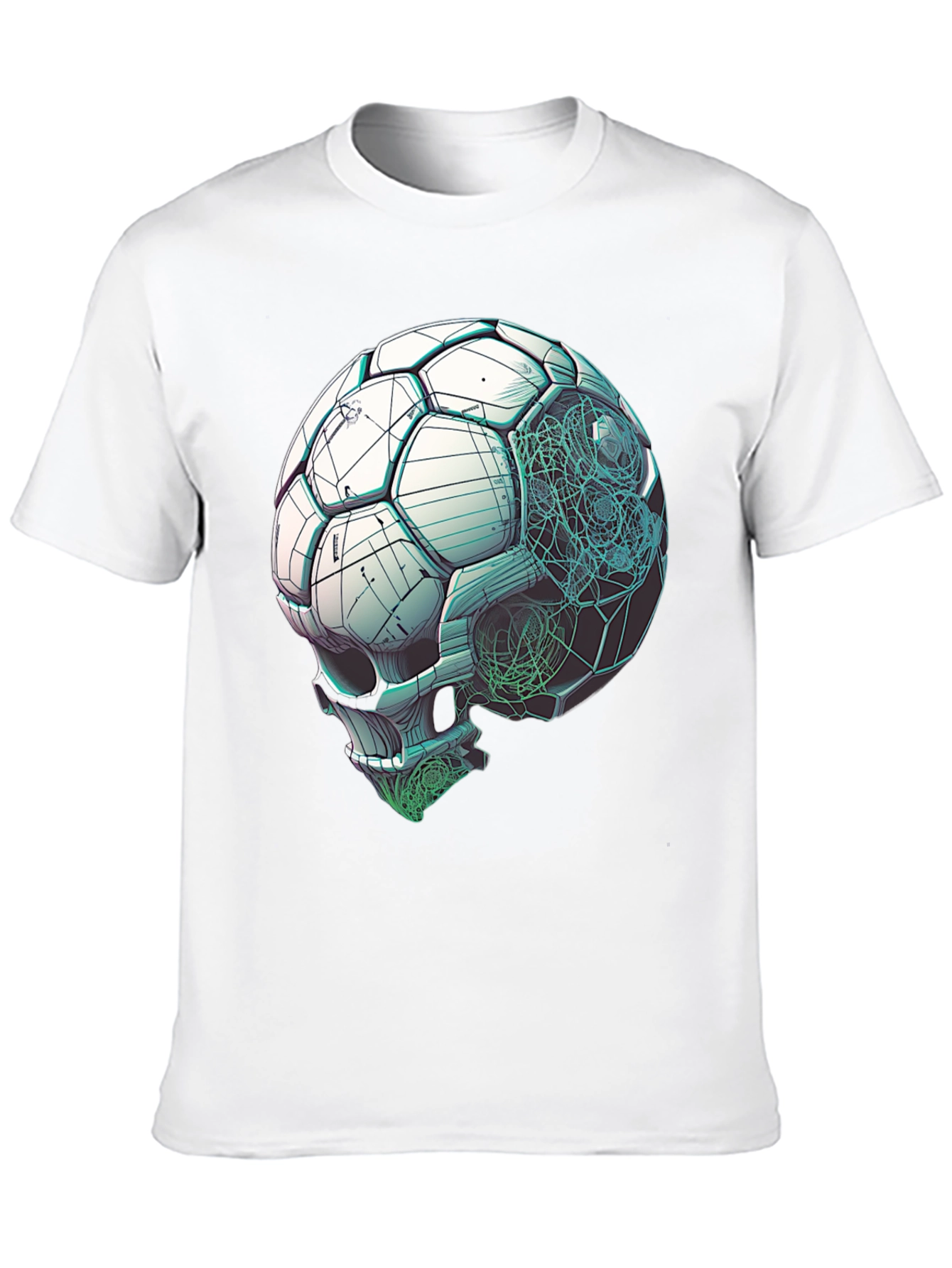 Black Soccer Ball Skull Graphic Tee - Unique Design view 10