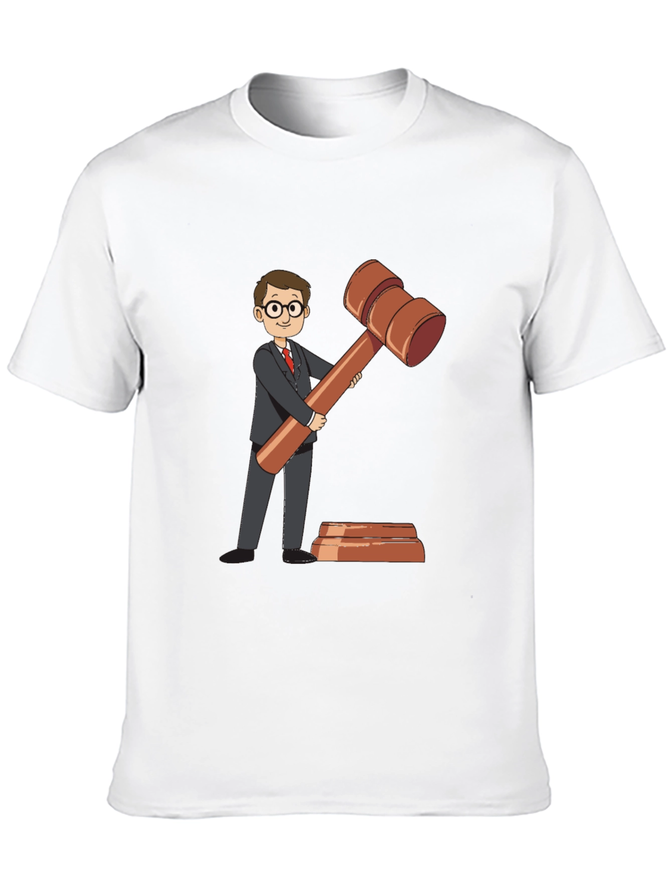 Black Cartoon Judge Gavel Black T-Shirt view 10