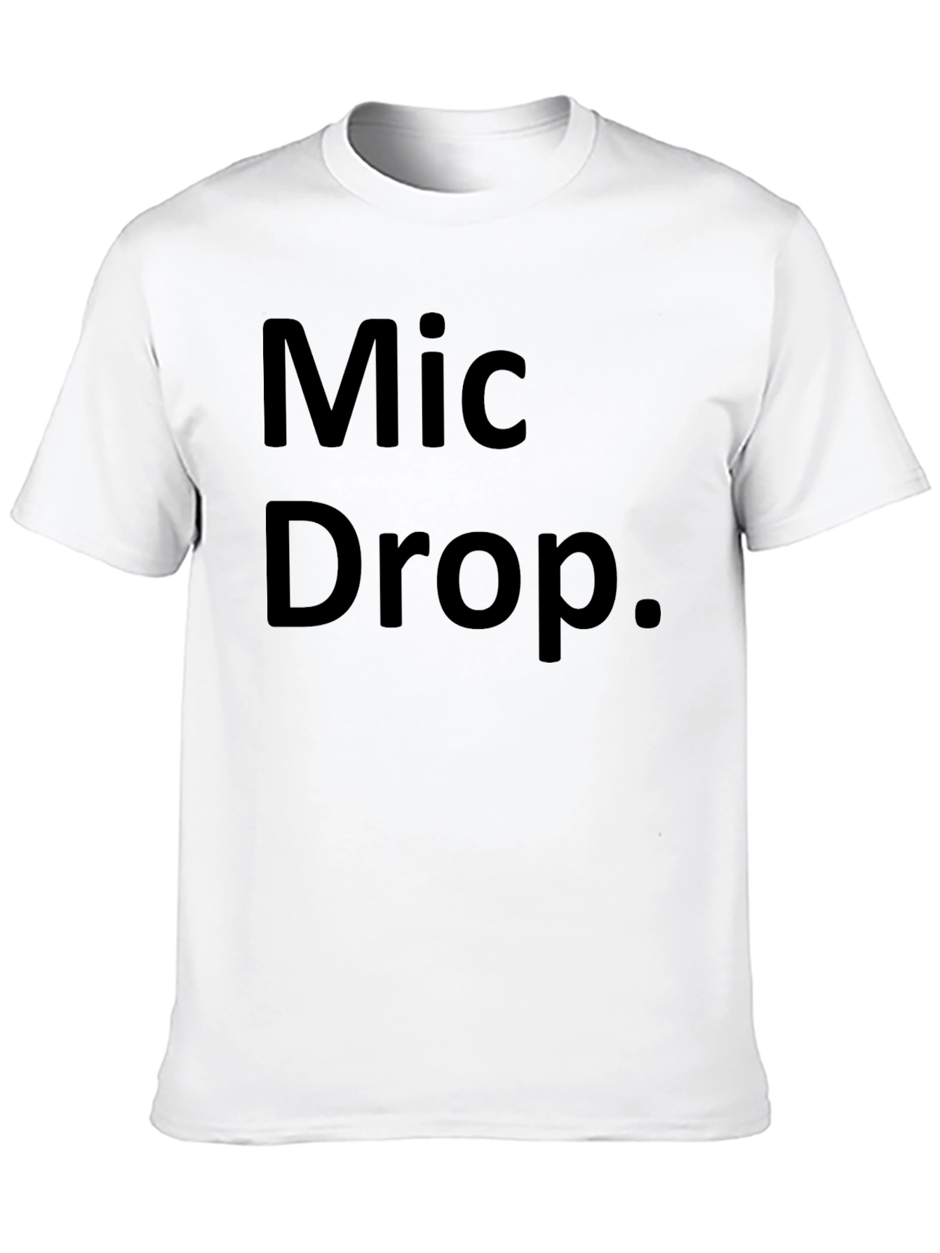 Black Mic Drop Statement Tee - Black Casual T-Shirt view 10