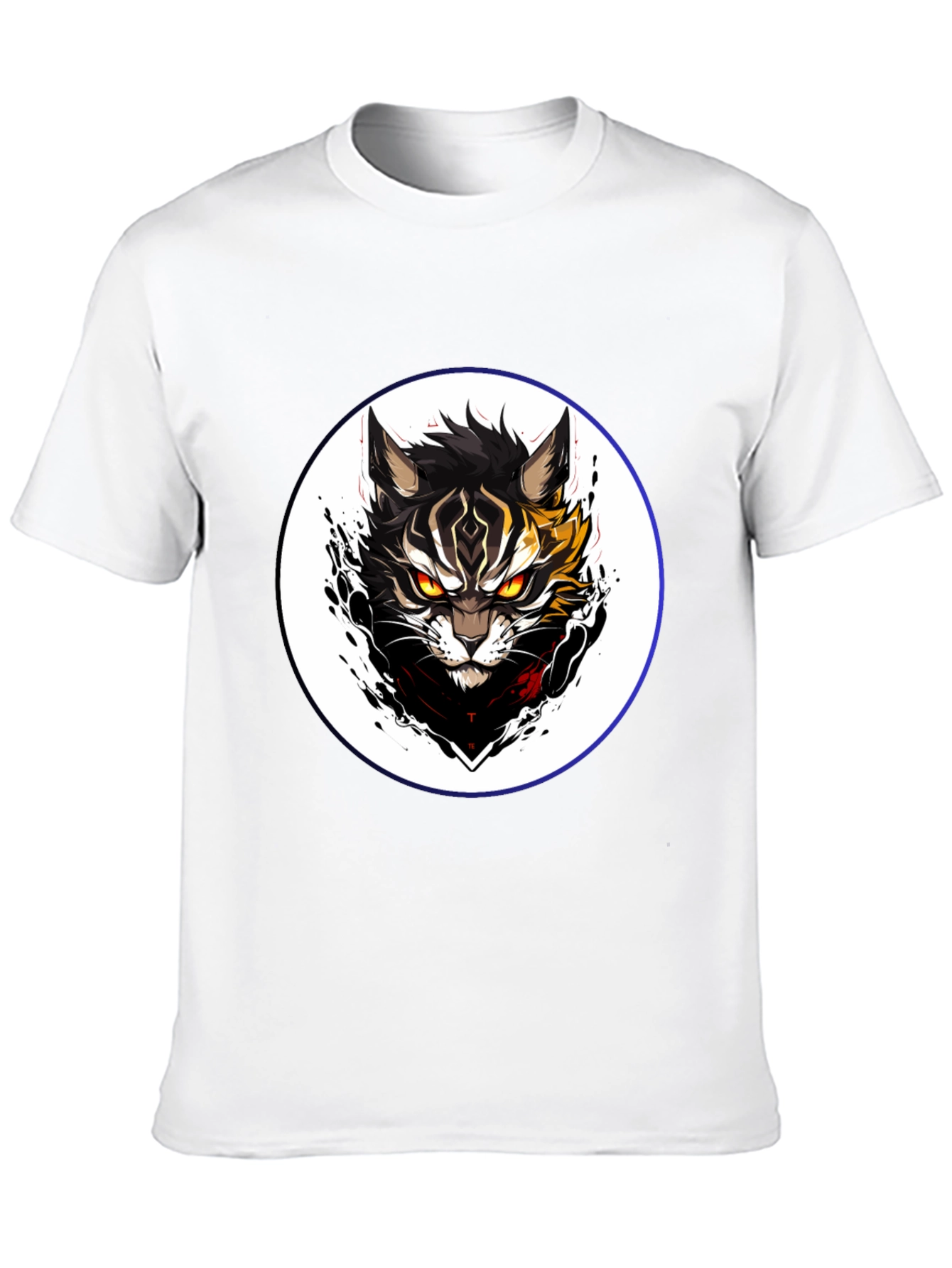 Black Black T-Shirt with Cat Design view 10
